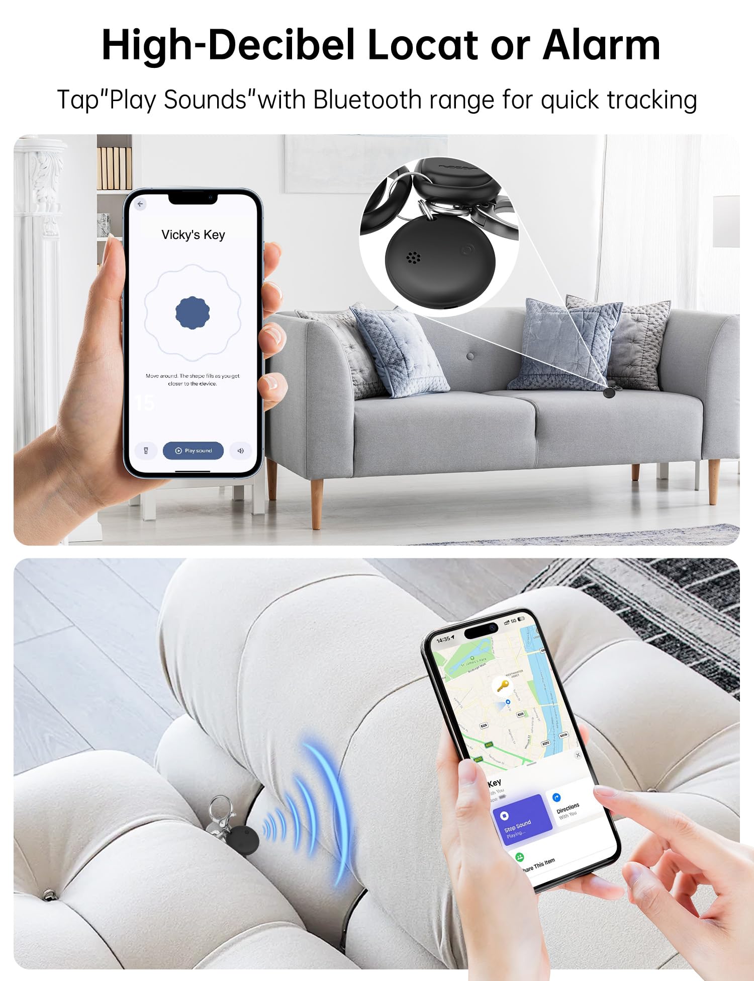 Tag Tracker per Android e iOS, Key Finder Smart Tracker Tag – Confezione da 2