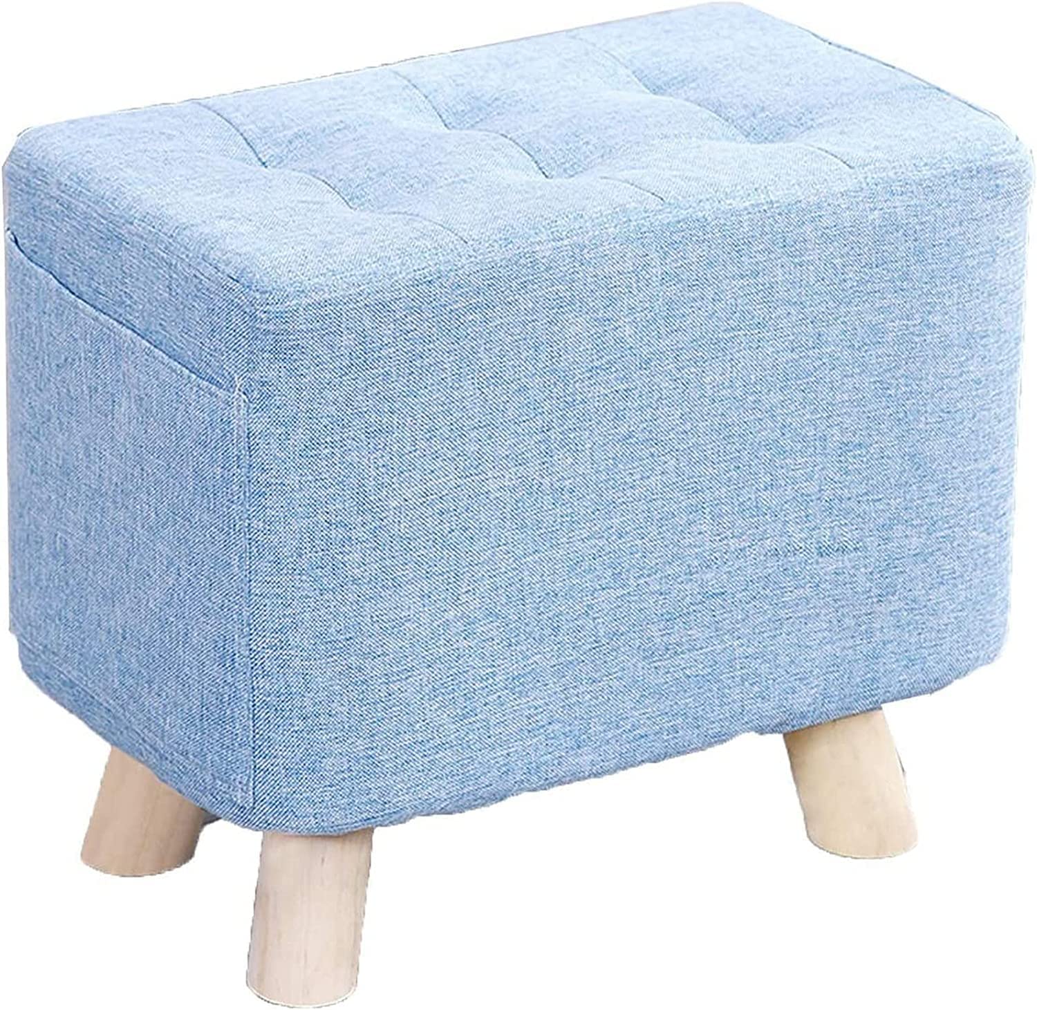 Repose-pieds petit modèle rectangulaire pour banc à chaussures amovible et pouf bleu