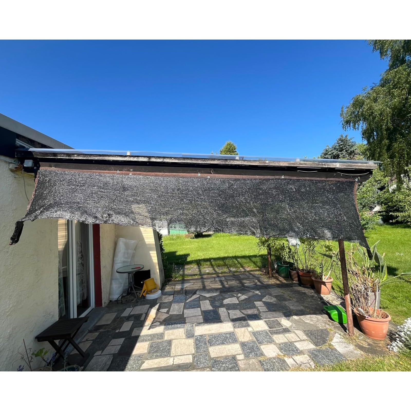 2m Malla ocultación 4m Malla de Sombra Engrosamiento de cifrado Lona 6m Pérgola Balcón Malla Sombreo para Exteriores Invernadero Flor(75% Shade,3x7m)