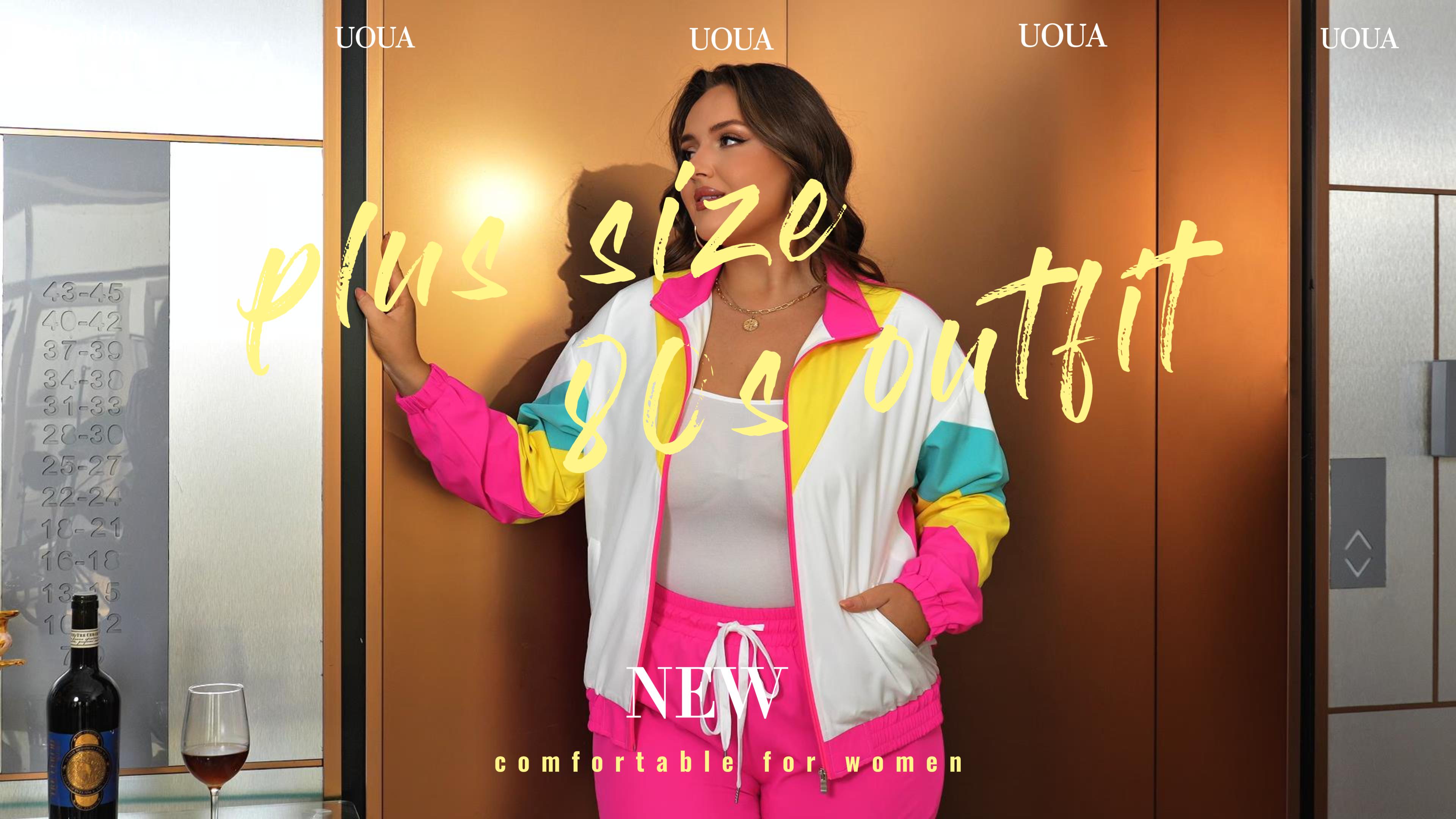 Amazon.com: UOUA Plus Size Women's Color Block 2 Piece 80s 90s