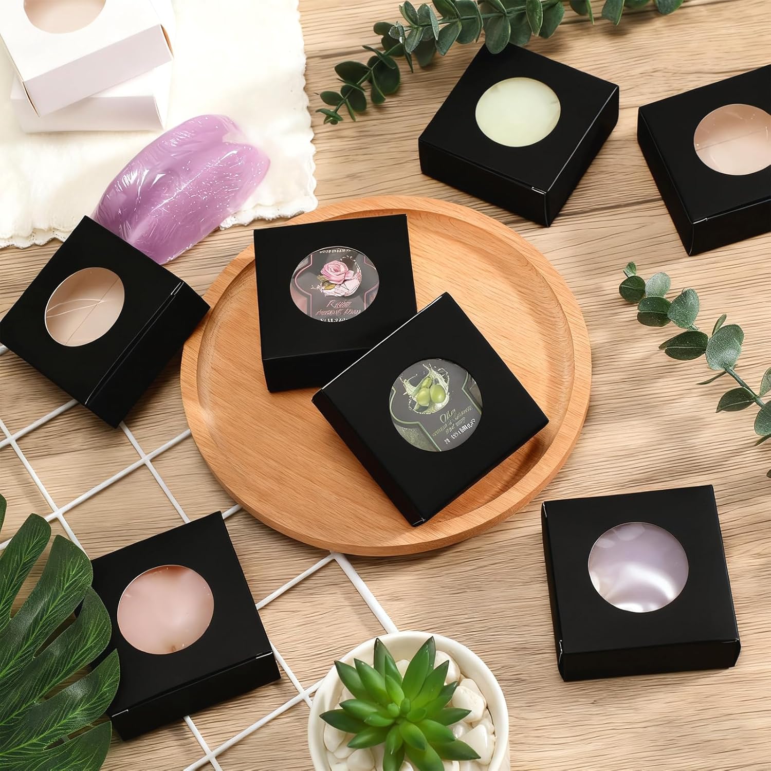 Square Soap Boxes for Homemade Soaps Candle x 1.2 Inch Soap Boxes