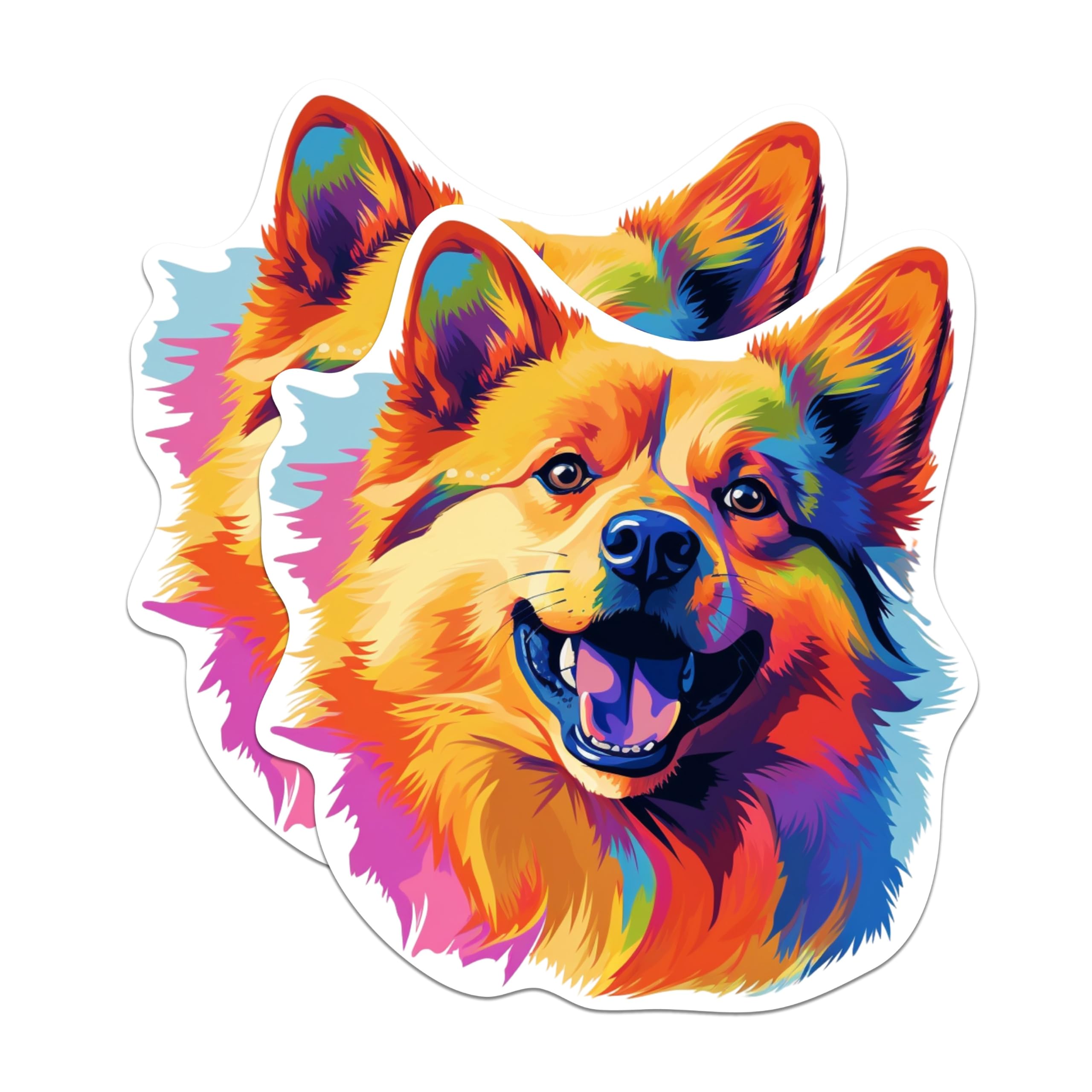 (2 Pack) Finnish Spitz Dog Breed Stickers - 5 Inches On Longest Side - Choose from Over 100 Dog Breeds - for Cars, Trucks, Skateboards, Laptops - Made in USA - BMCS1854