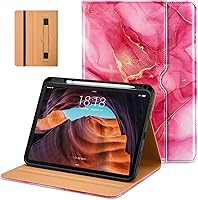 Vista 38 de DTTO Funda para iPad (A16) de 11ª generación de 11 pulgadas 2025, funda para iPad de 10.9 pulgadas 2022, funda de cuero prémium con soporte para Rojo