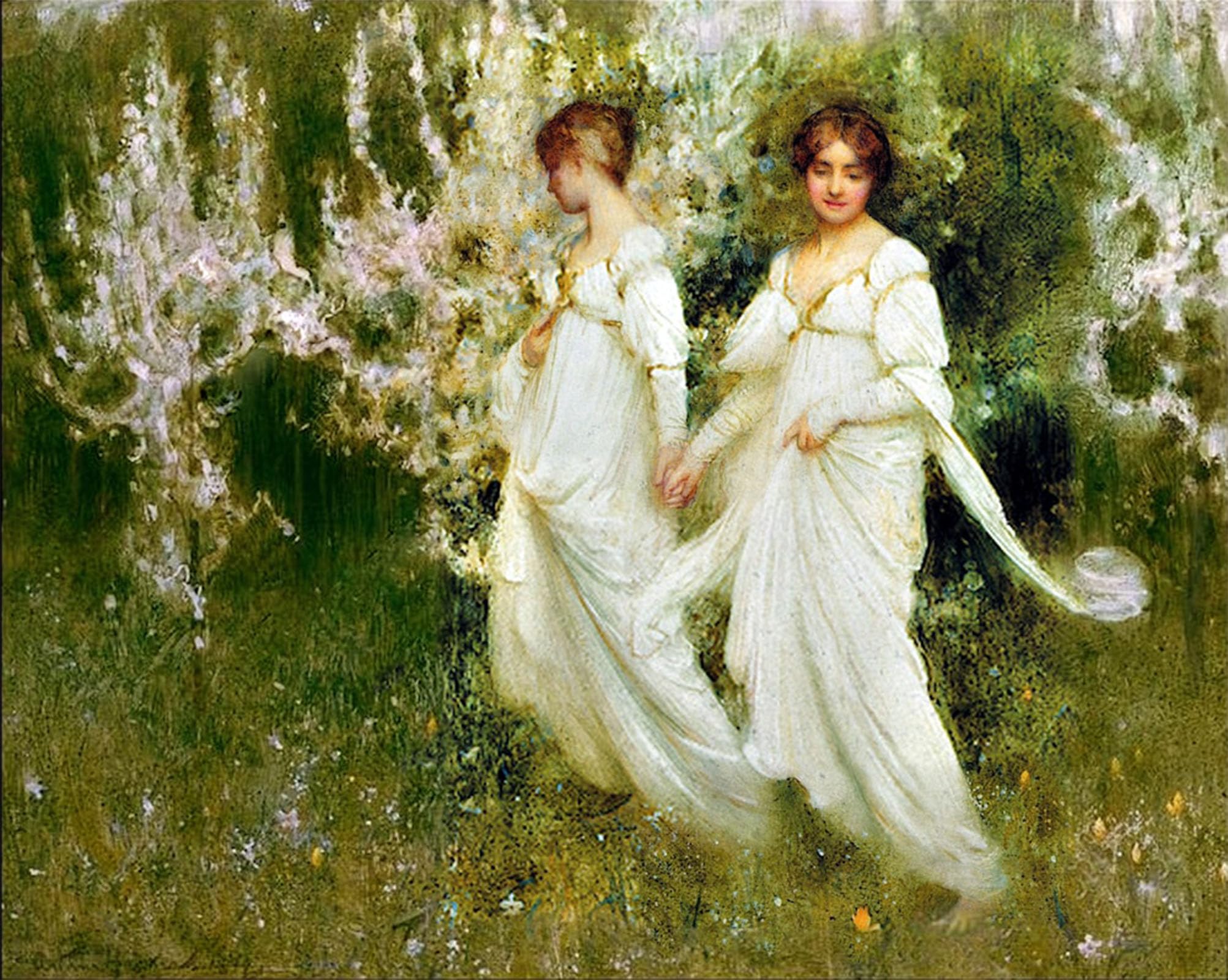 RZHRHJES Retro Picture Portrait Oil Painting Modern Wall Artwork Innocence by Arthur Hacker Canvas Poster for Home Decor 60x90cm
