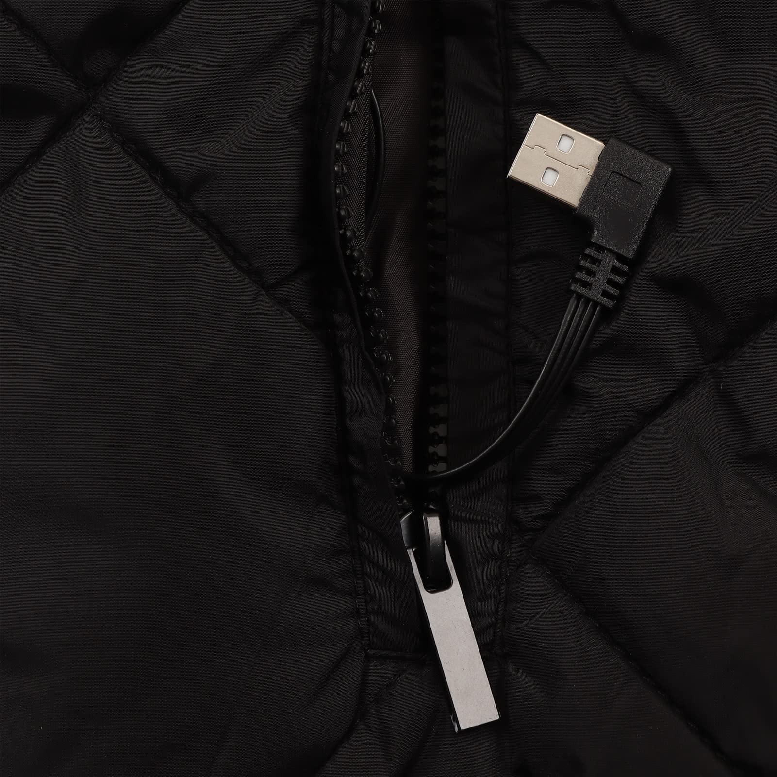 Gilet Riscaldato per Bambini a 13 Zone Giacca Riscaldante Elettrica USB Nero
