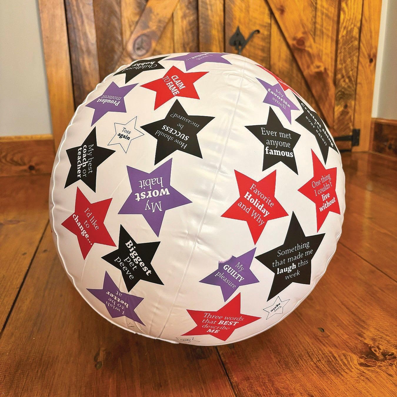 Toss 'n S&S Worldwide Talk-About Great Openers Ball, Ice Breaker Game | Tool For Groups, Easy For All Ages To Follow, For one-on ones or group activities, Compact and Environmentally Friendy