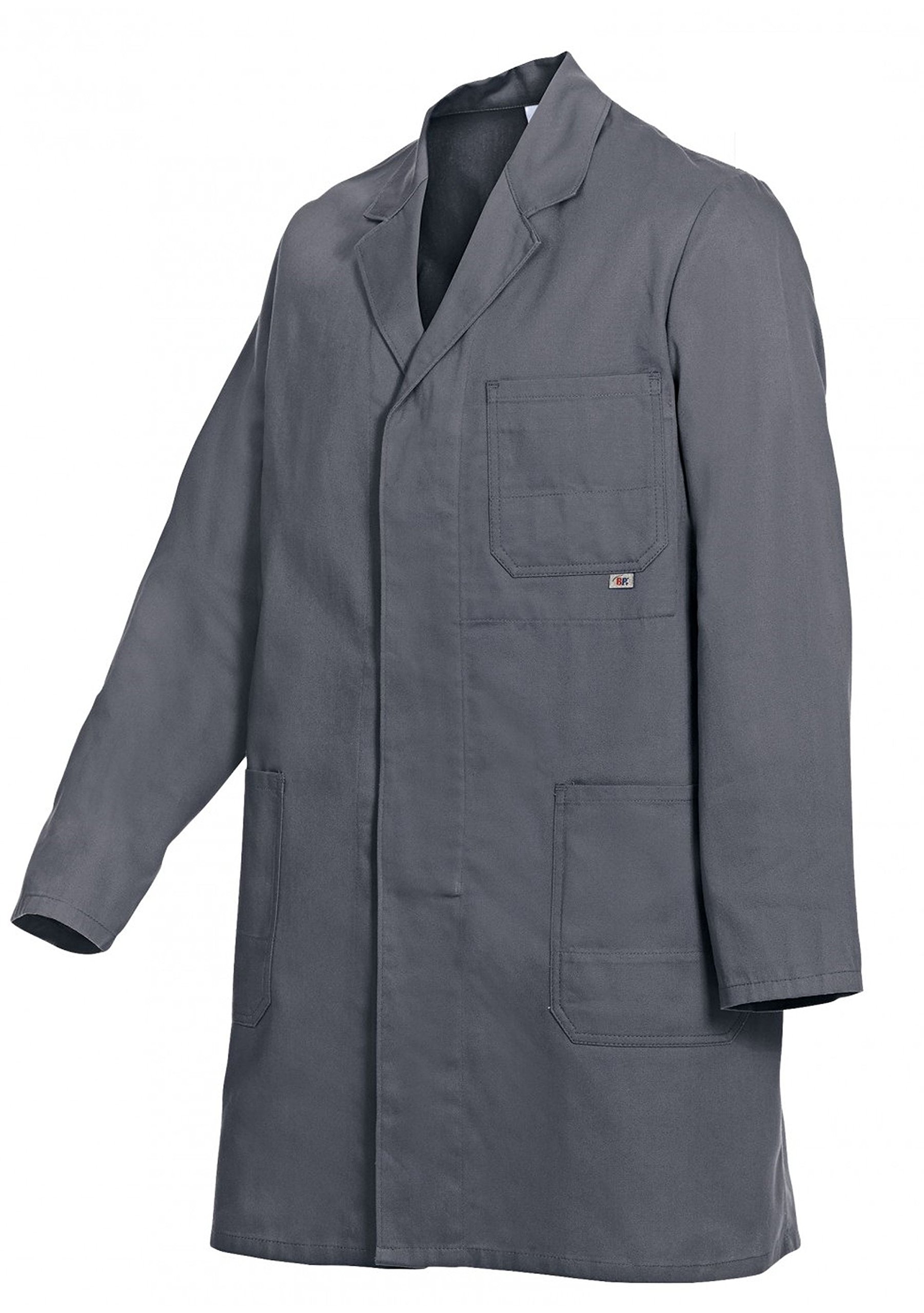 BP Workwear Basic 1310-150-53 Werkjas - Verborgen Knoopsluiting - Puur Katoen - Normale Pasvorm - Maat: 64/66 - Kleur: Donkergrijs