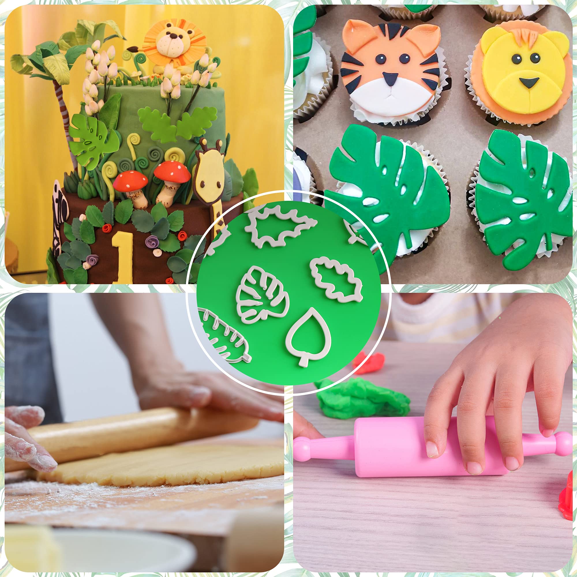 Emporte-pièces Feuilles Souples - Lot De 8 Formes Différentes Pour Pâtisserie, Fondant, Pâte à Sucre, Biscuits - Matériau Alimentaire Sûr - 9