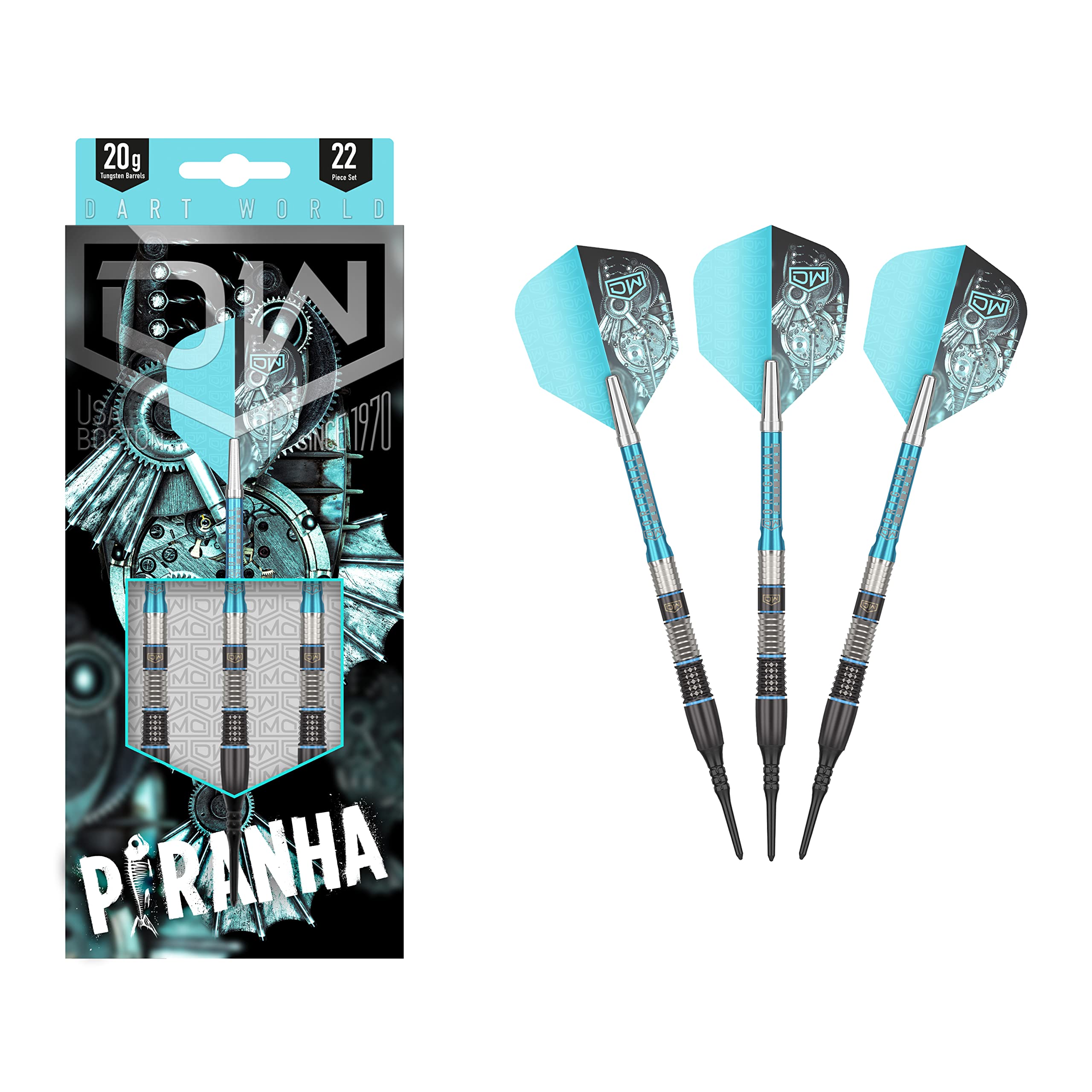 Piranha Soft Tip Darts, Precision Balanced, Accurate, and Durable - Perfect for Professional and Recreational Players