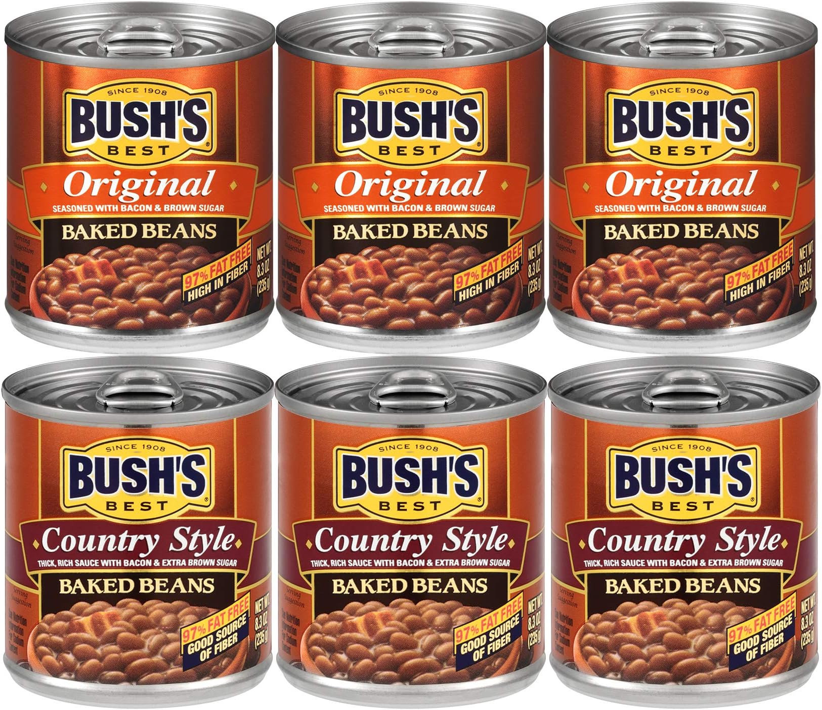 Baked Beans Variety Pack (3 Original Baked , 3 Country Style)