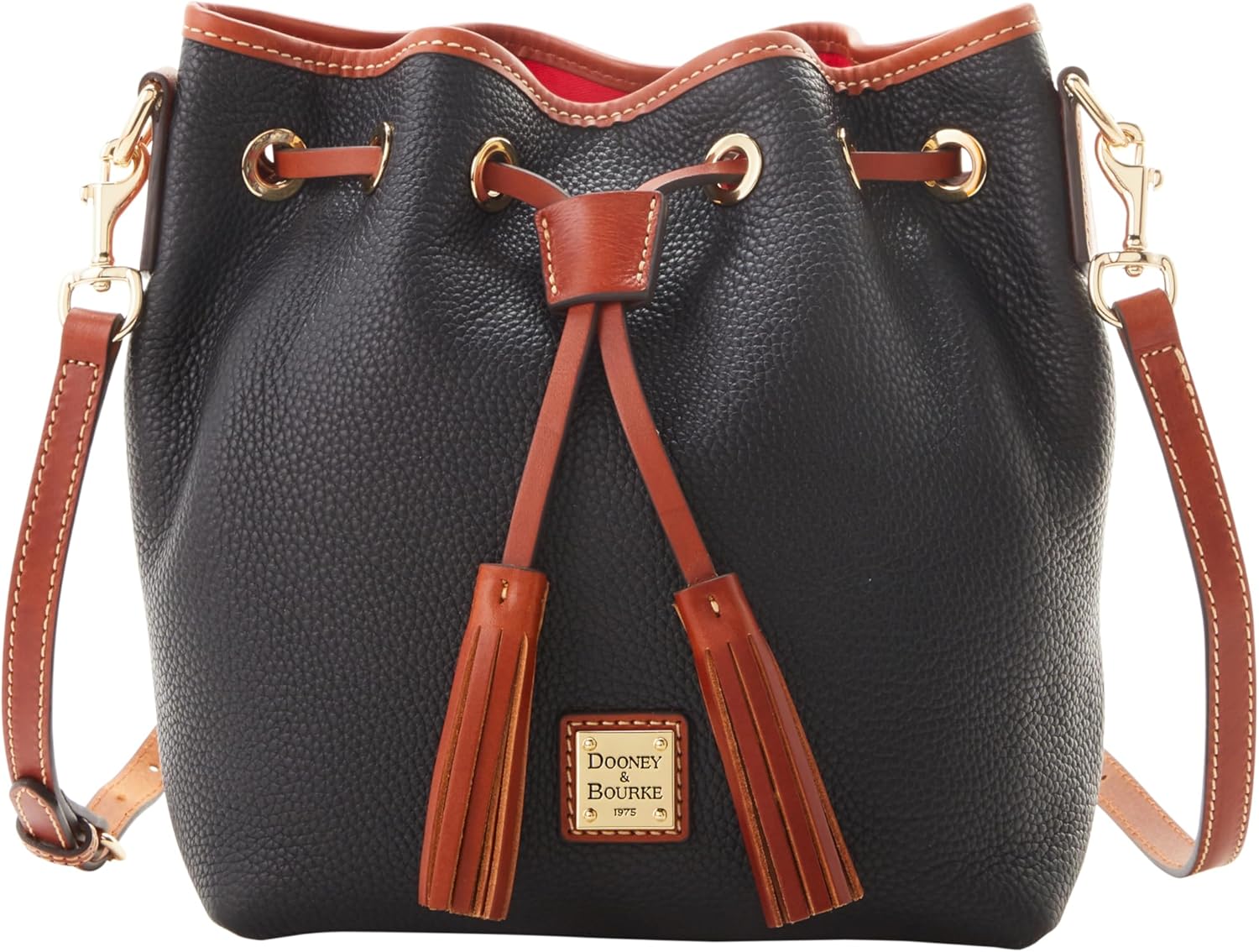 Dooney & Bourke Crossbody Bucket Bags for Women, Pebble Grain Leather Aimee Drawstring Purse