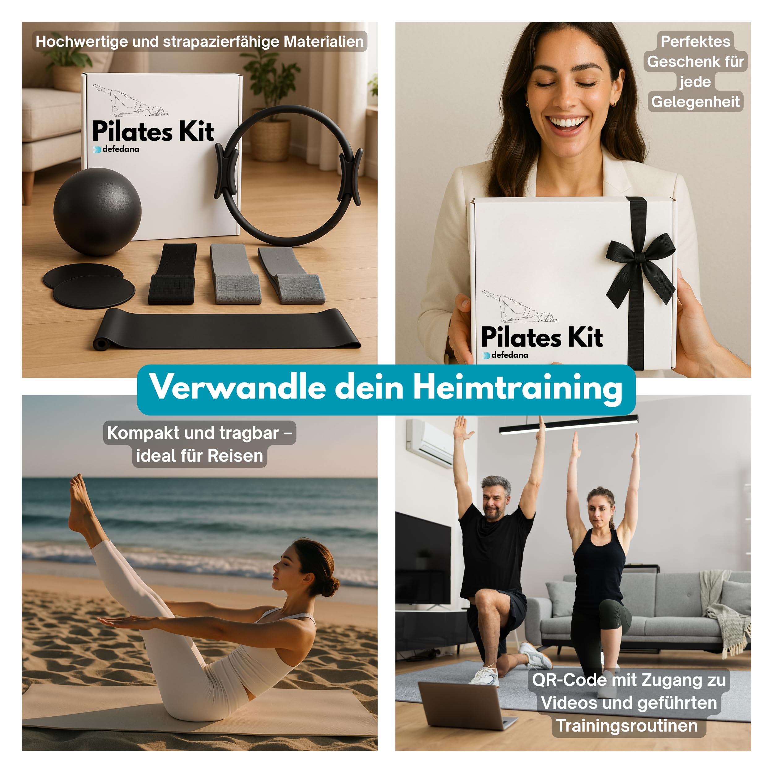 Pilates Set, Pilates Ball, Gymnastikband, Theraband, Terrabänder, Widerstandsbänder, Fitnessbänder - Resistance Bands & Ring, Gleitscheiben, für das Fitnessstudio zu Hause, Workout, Training