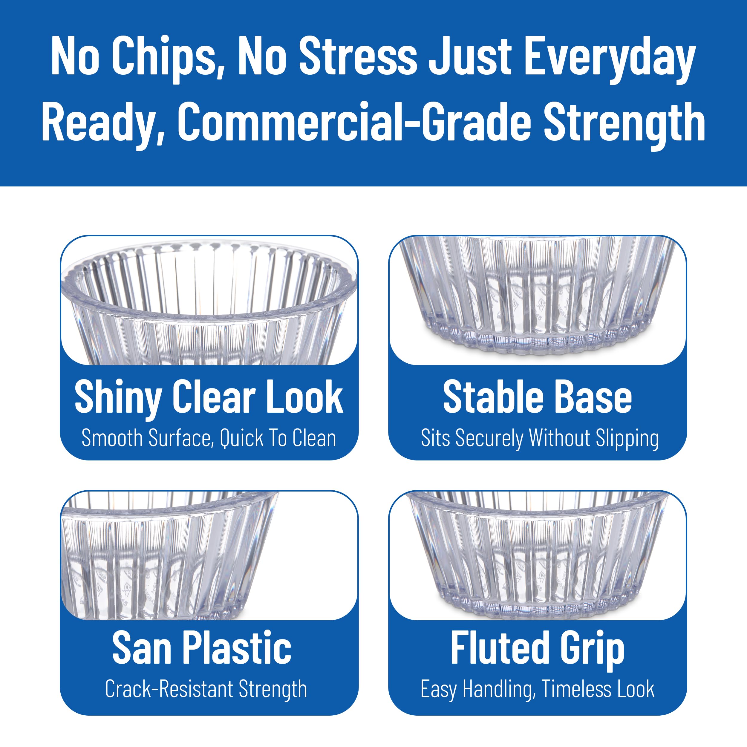 Carlisle 084507 San Ramequín estriado,, 4.5-oz. Capacidad, 1,50 x 3,50, "Claro caso de (de 48)