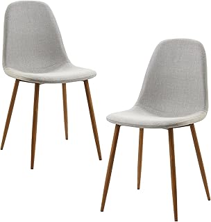 Versanora Minimalista Par De 2 Comedor Gris Claro (Solo Sillas), tamaño