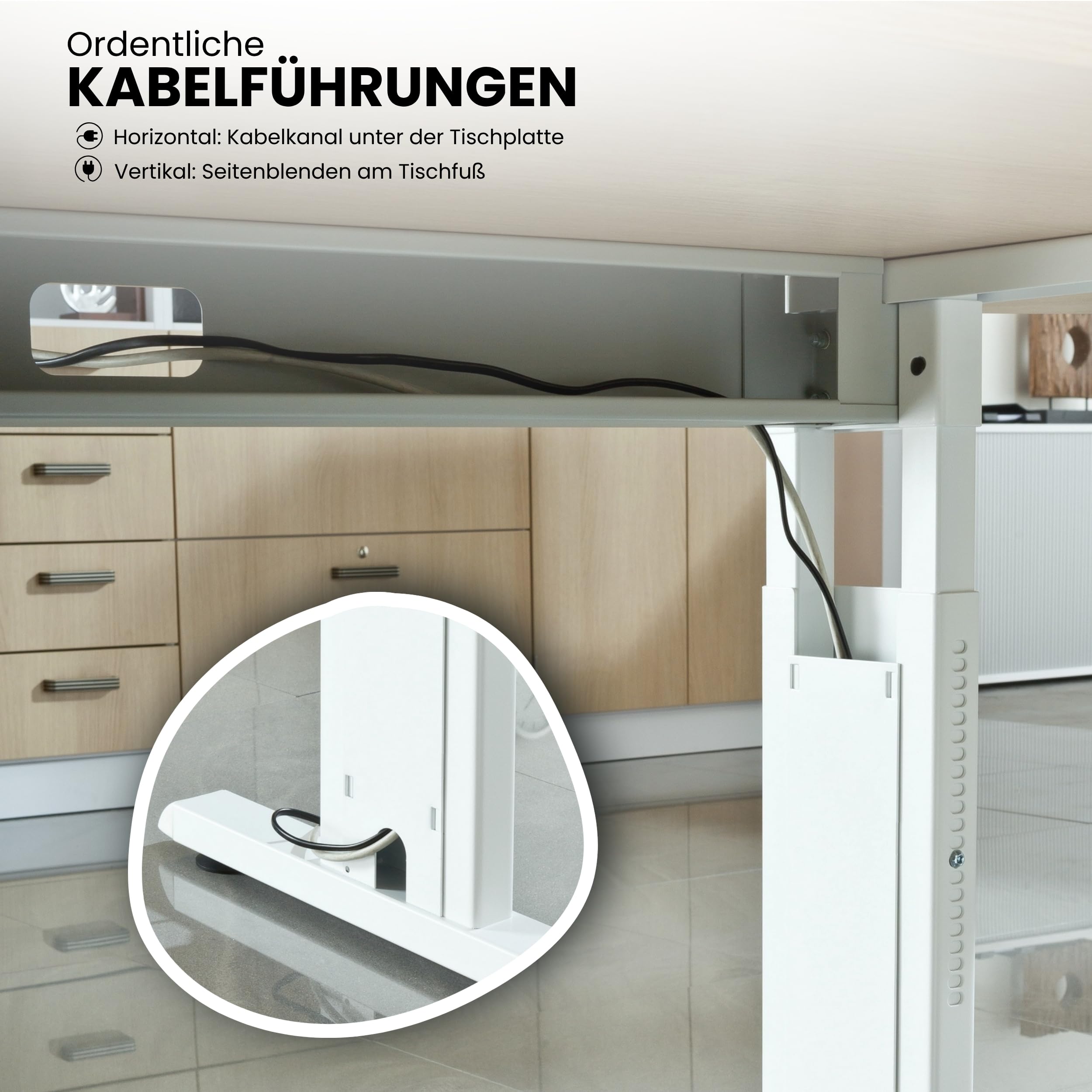 Bümö höhenverstellbarer Schreibtisch O-Serie 160x80 cm in grau, Gestell in Silber - PC Tisch für's Büro manuell höhenverstellbar, Computertisch verstellbar
