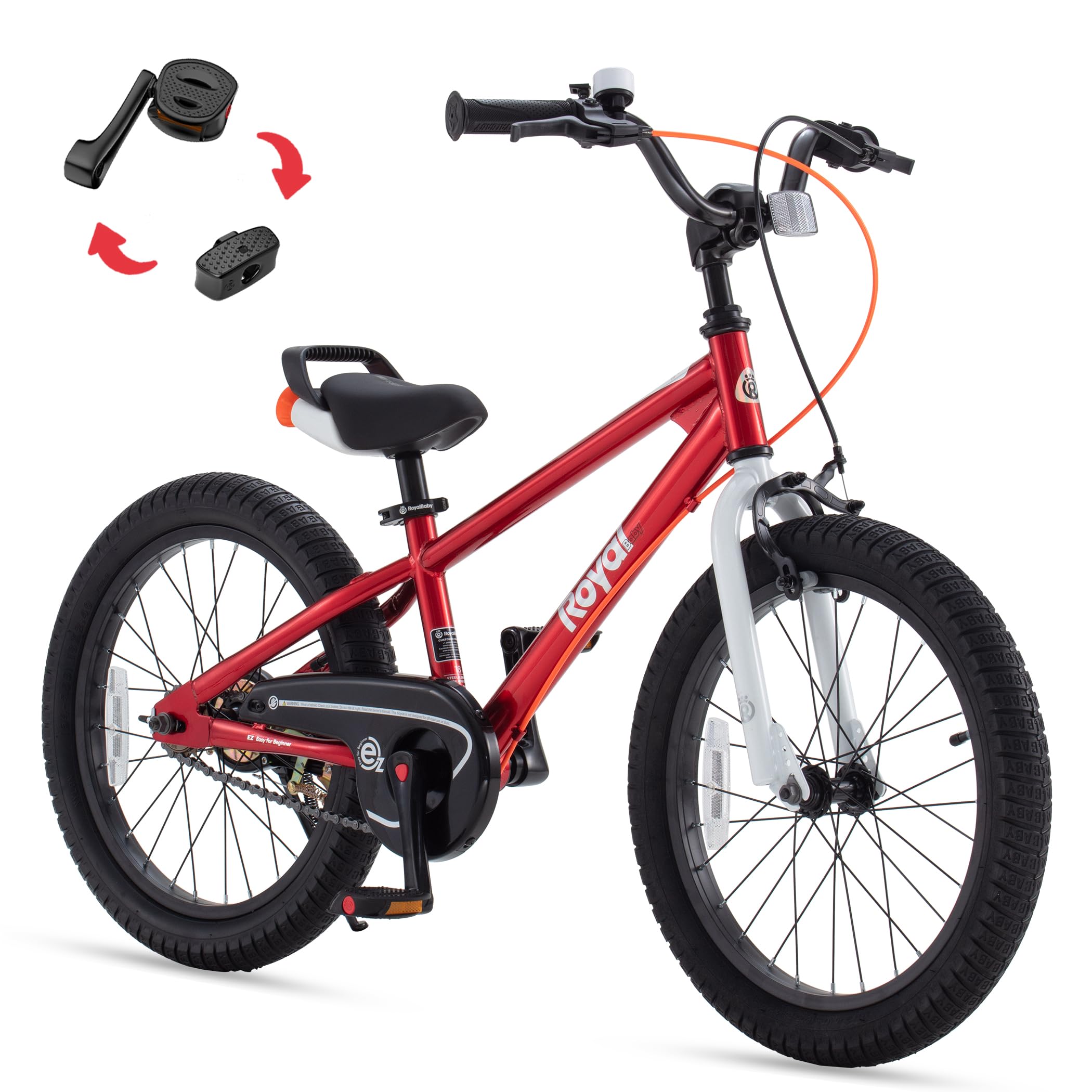 RoyalBaby EZ Kids Bike, 12-20 Inch Balance &amp; Pedal, Safer for Beginners
