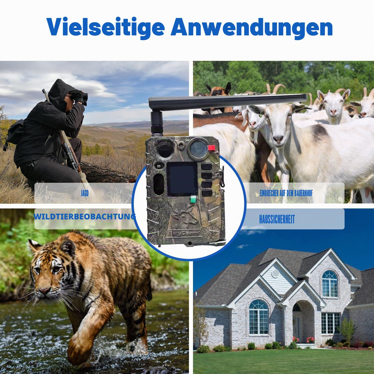 BolyGuard 4G 37MP 4K Wildkamera MMS GPRS Email Nachtsichtkamera mit Handy übertragung