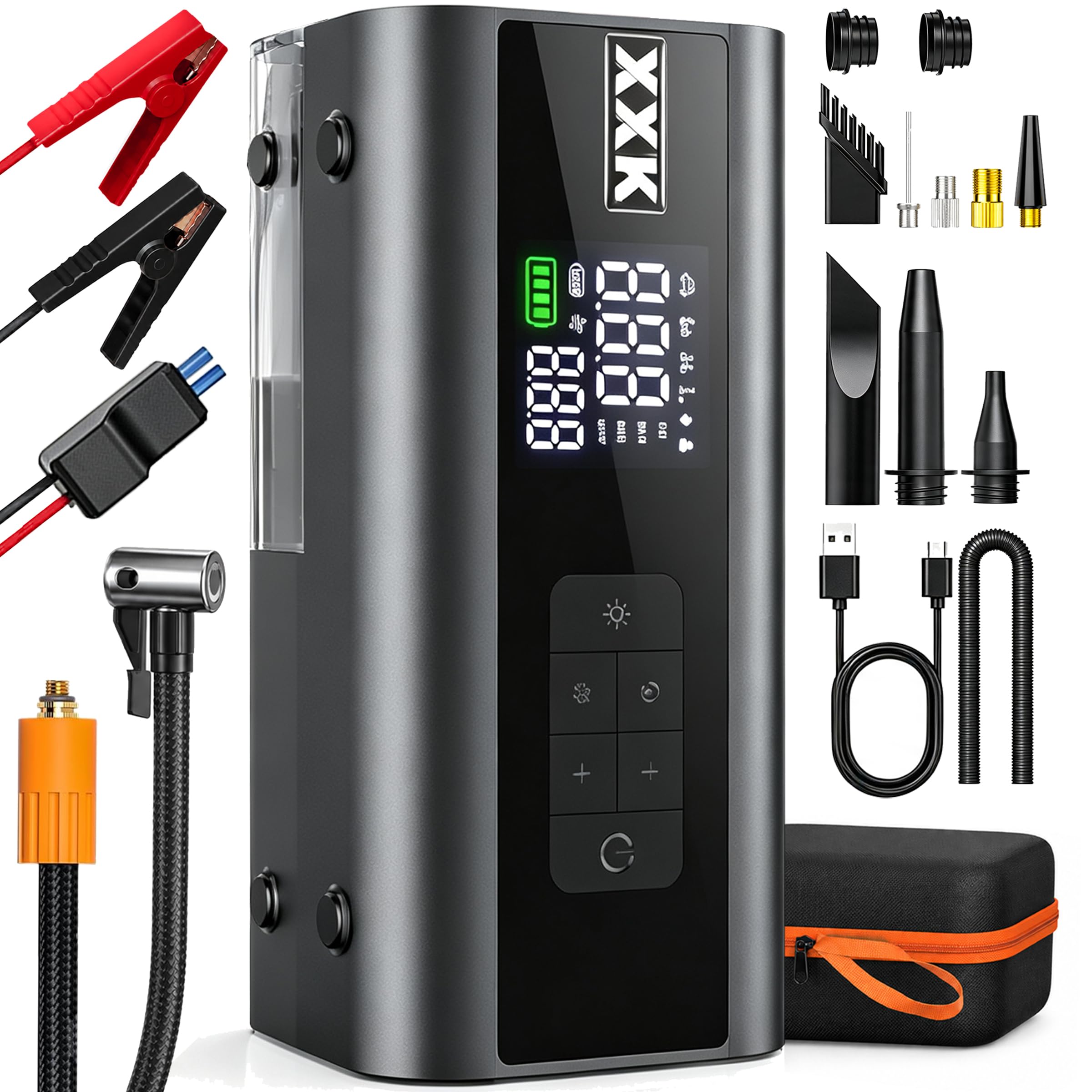 XXK 160PSI Tire Inflator - Jump Starter & Power Bank -1