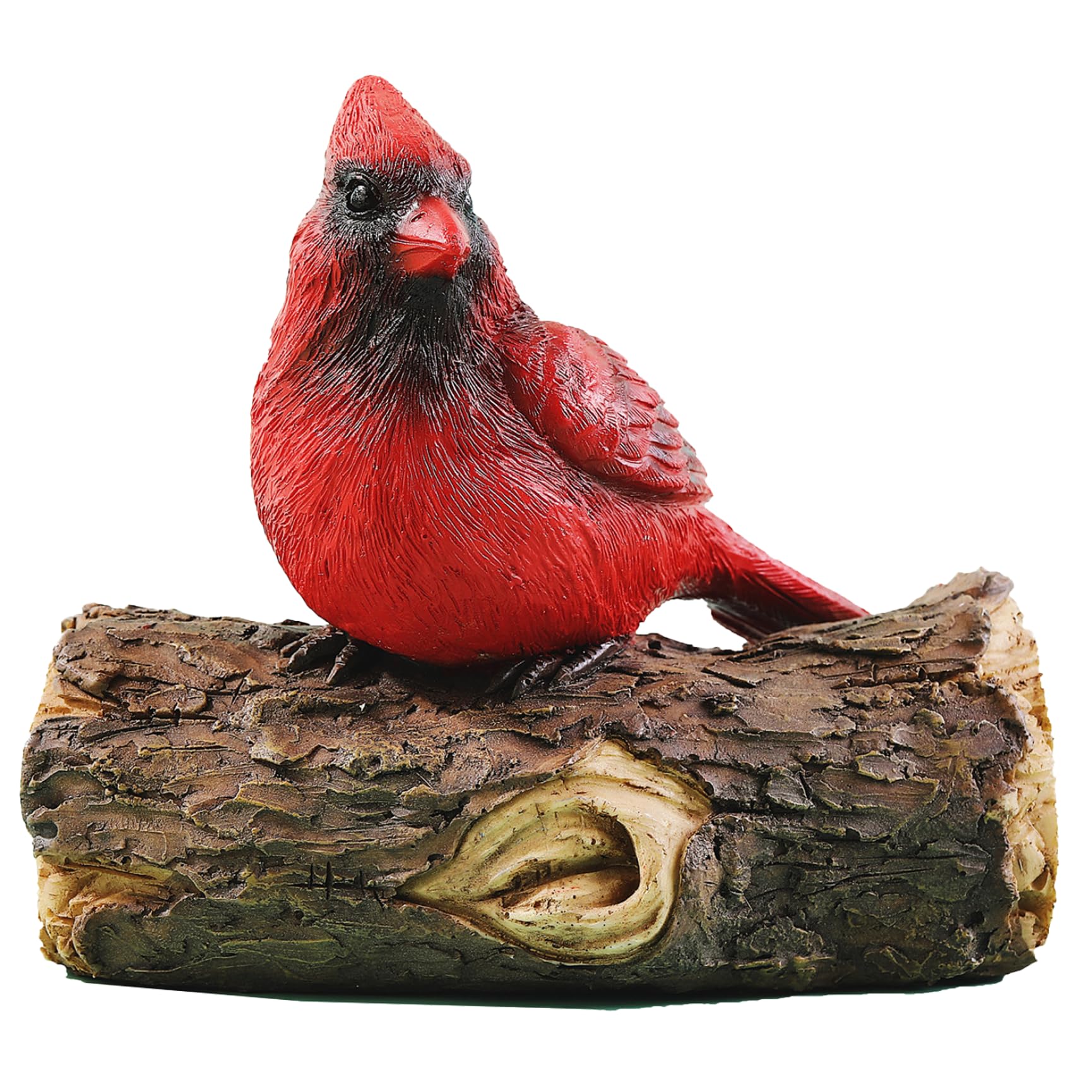 Statue Cardinale en résine rouge peinte à la main pour déco de jardin