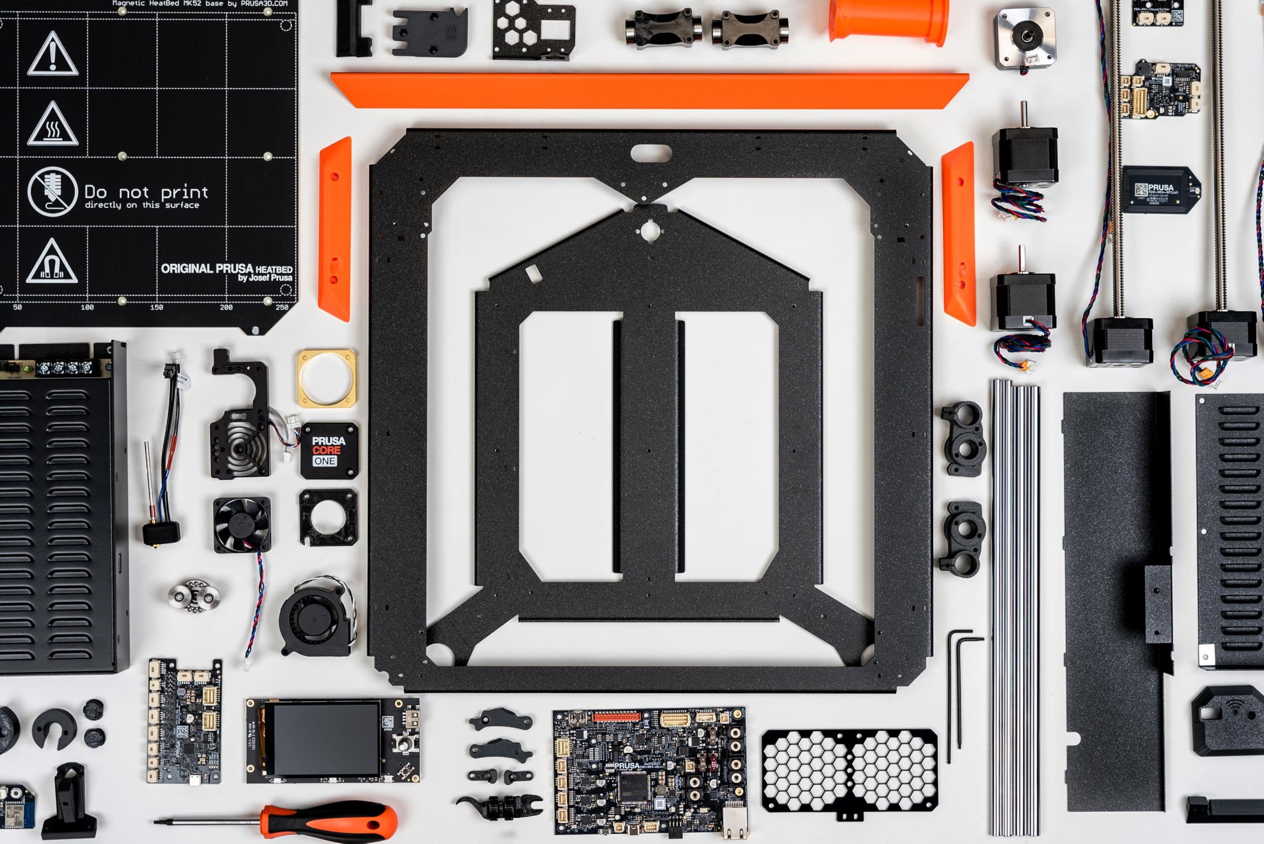 Original Prusa CORE One+ DIY Kit: CoreXY High-Speed Professional 3D Printer per Hobby & Industria, chiuso, regolazione attiva della temperatura, modalità offline sicura, 25x22x27cm