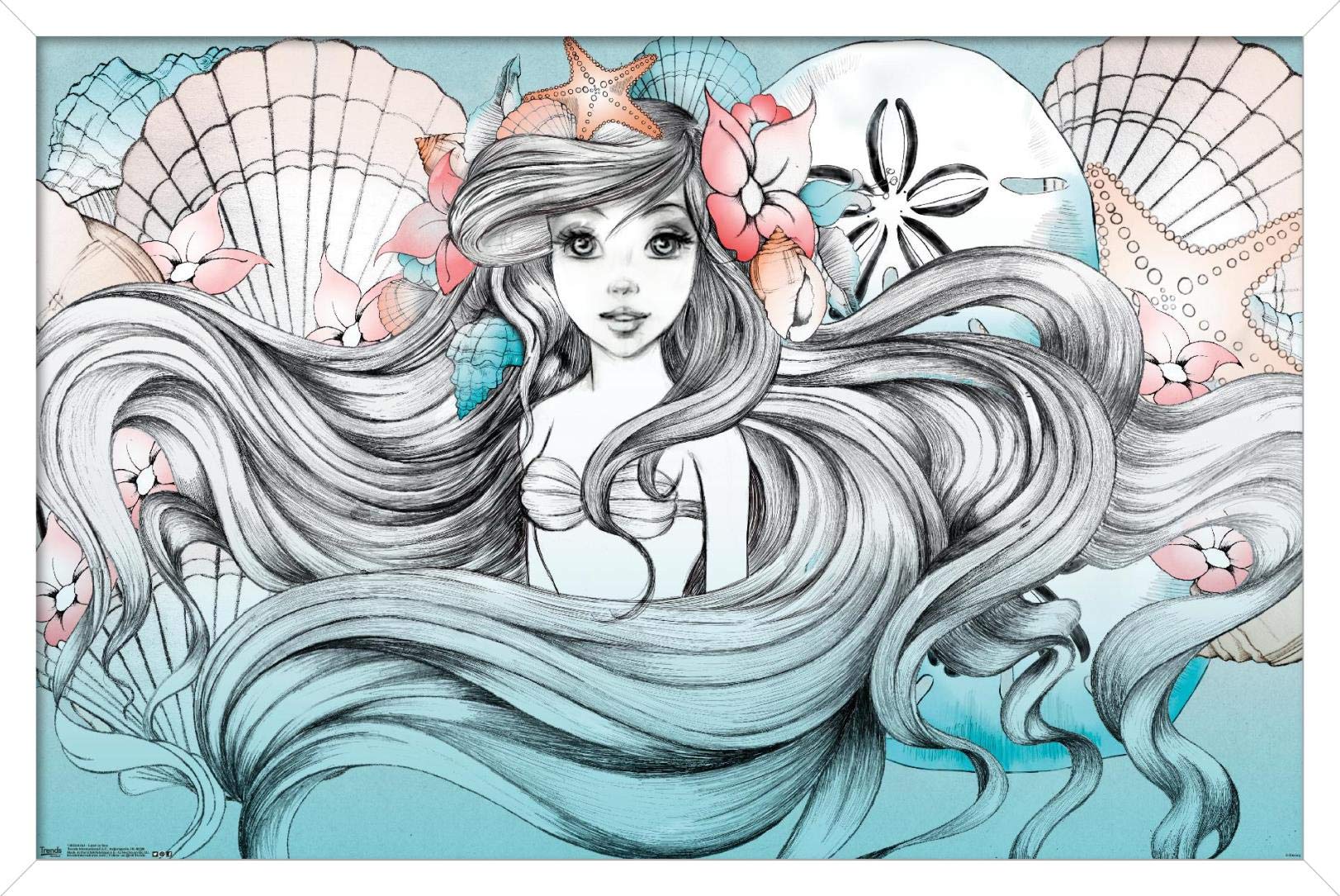 Trends International Disney The Little Mermaid - Ariel - Land or Sea Wall Poster, 22.375" x 34", White Framed Version