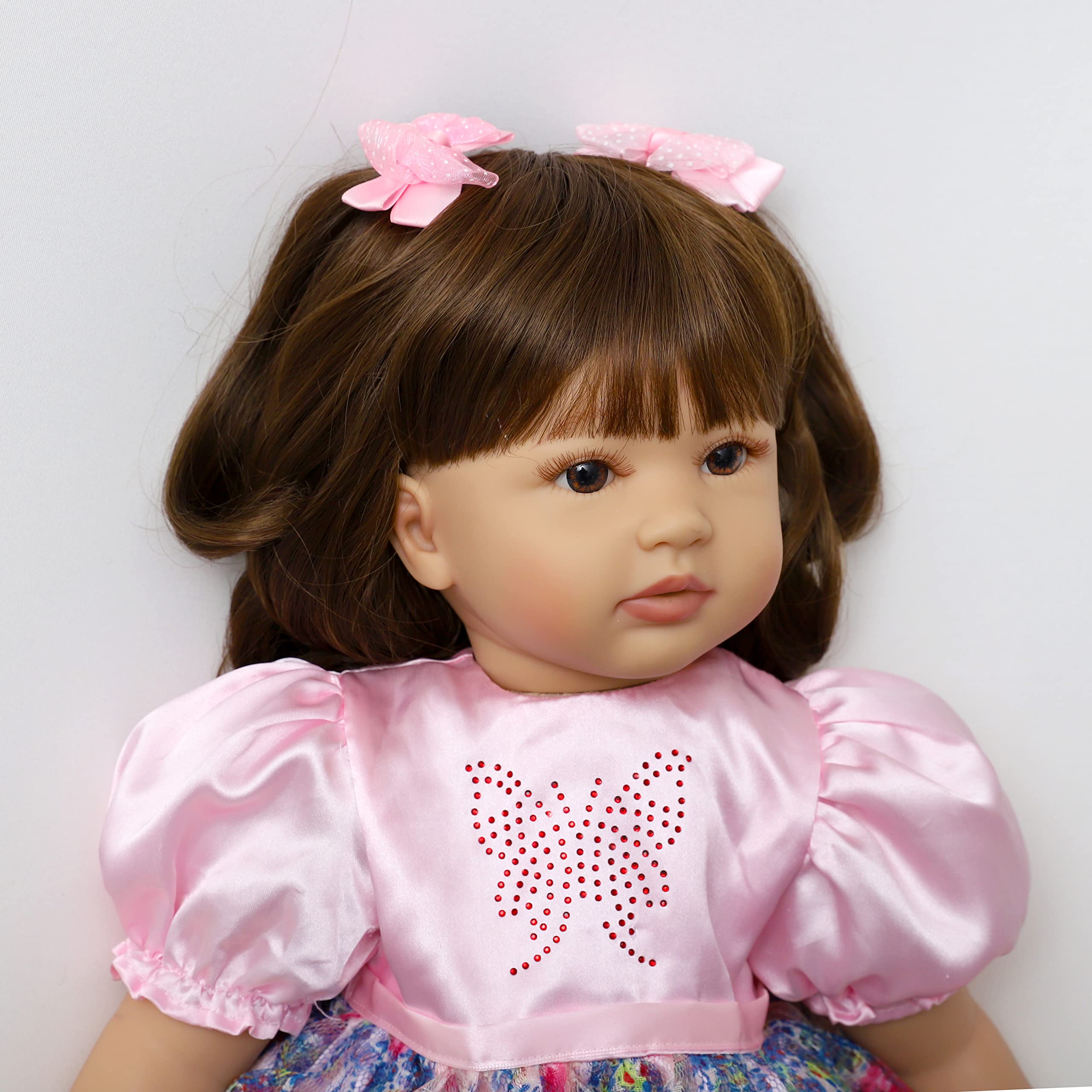 SYP Muñeca Reborn 24 Pulgadas 60cm Vinilo de Silicona Suave Bebé Reborn niña Hecho a Mano Recién Nacido