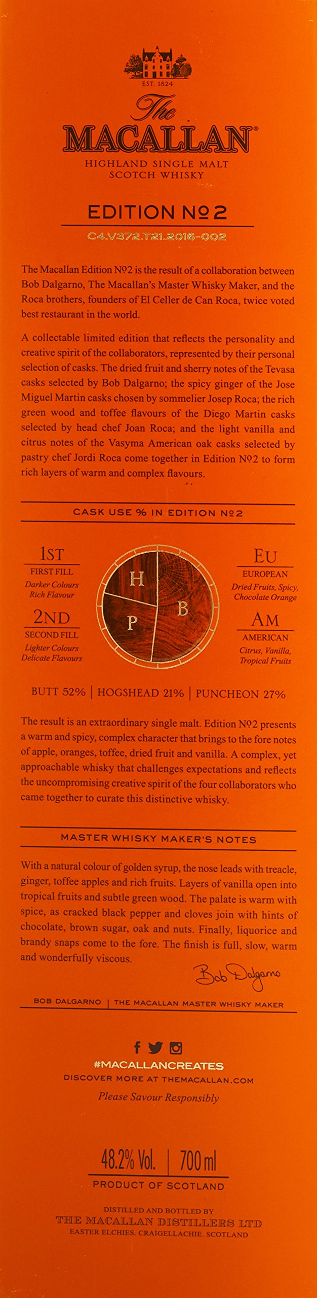 Macallan Edition No. 2 Limited Edition Highland Single Malt Whisky (1 x 0.7 l)