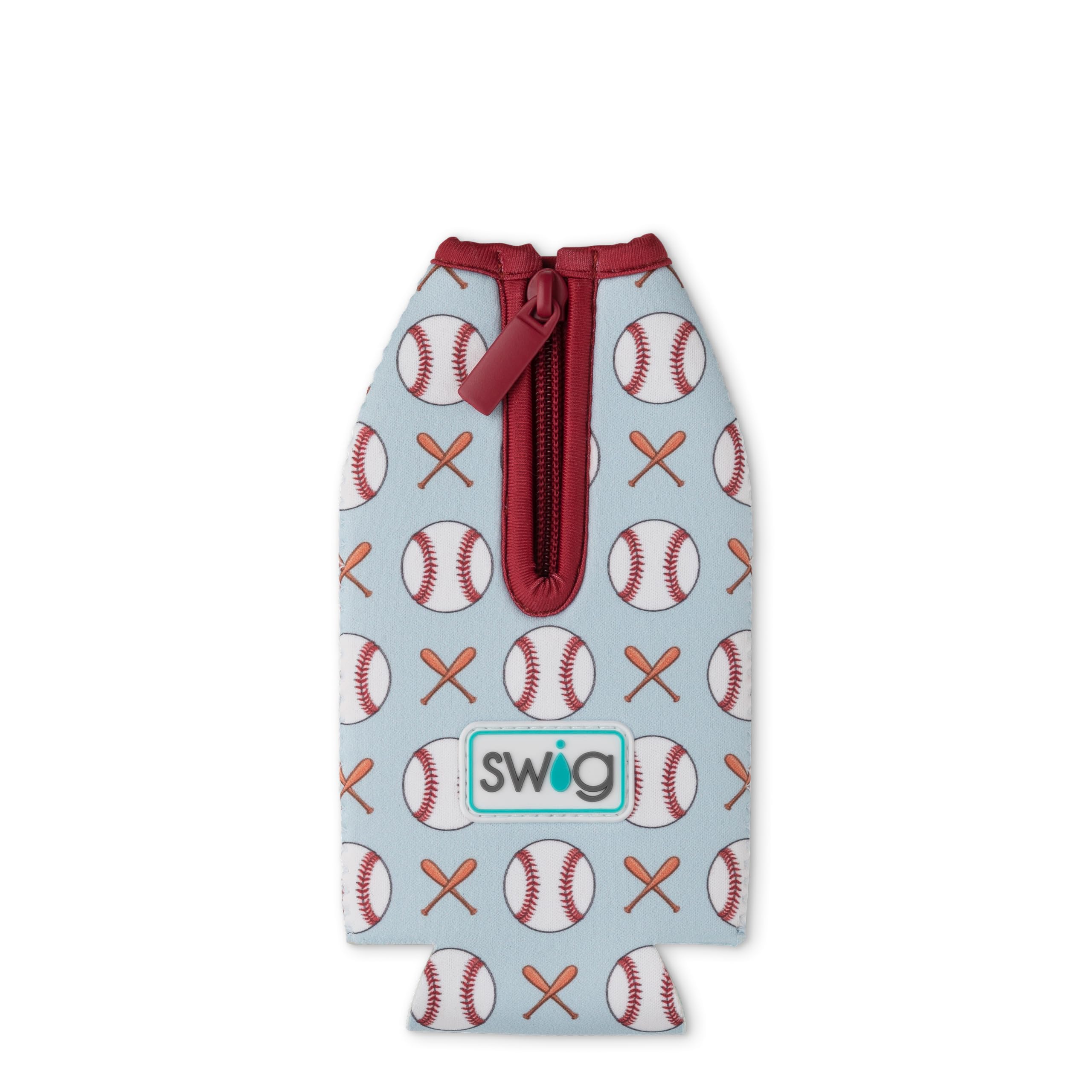 Swig Life Bottle Coolie, Standard 12oz Bottle Insulator Sleeve with Zipper, Neoprene Insulated Cooler for Drinks in Home Run