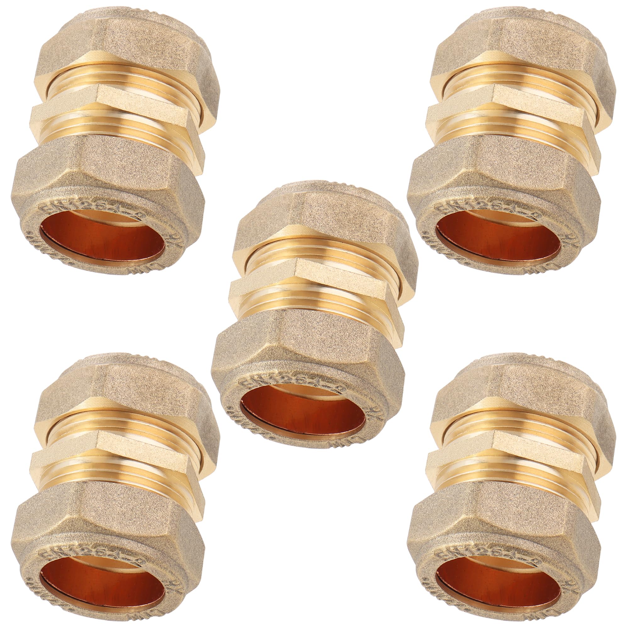 Ltwfitting 22Mm Od Compression Union, Brass Compression Fitting(Pack Of 5)