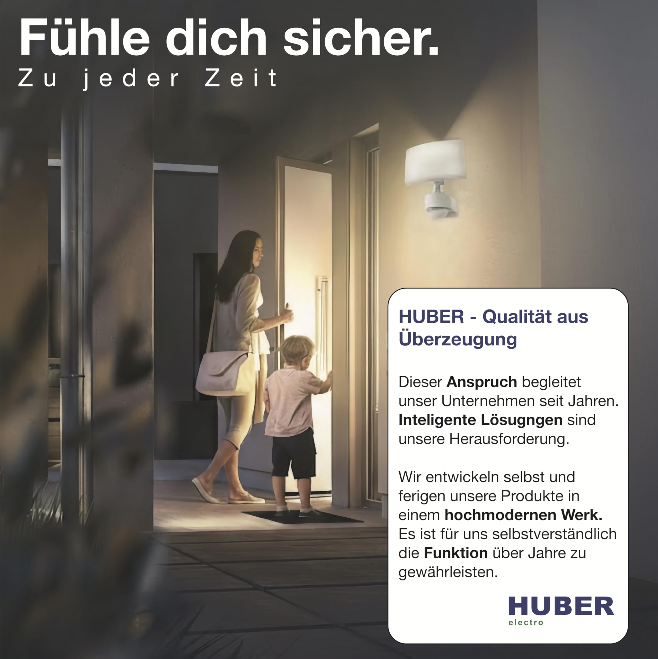 HUBER Reflektor LED z czujnikiem ruchu 360° 20W 1800 lm IP65 biały