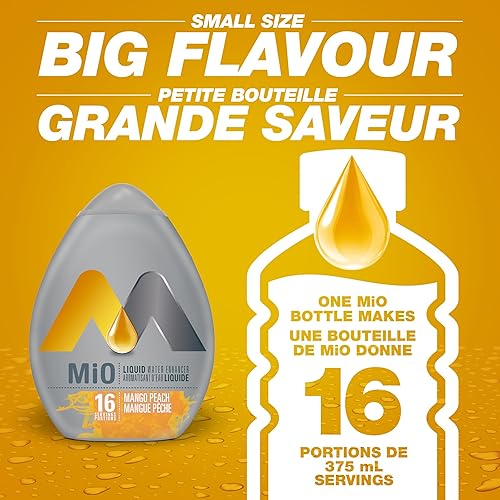 Miniatura 6 de MiO Potenciador líquido del agua del melocotón del mango, 1.6 fl oz1.6oz, importado de Canadá