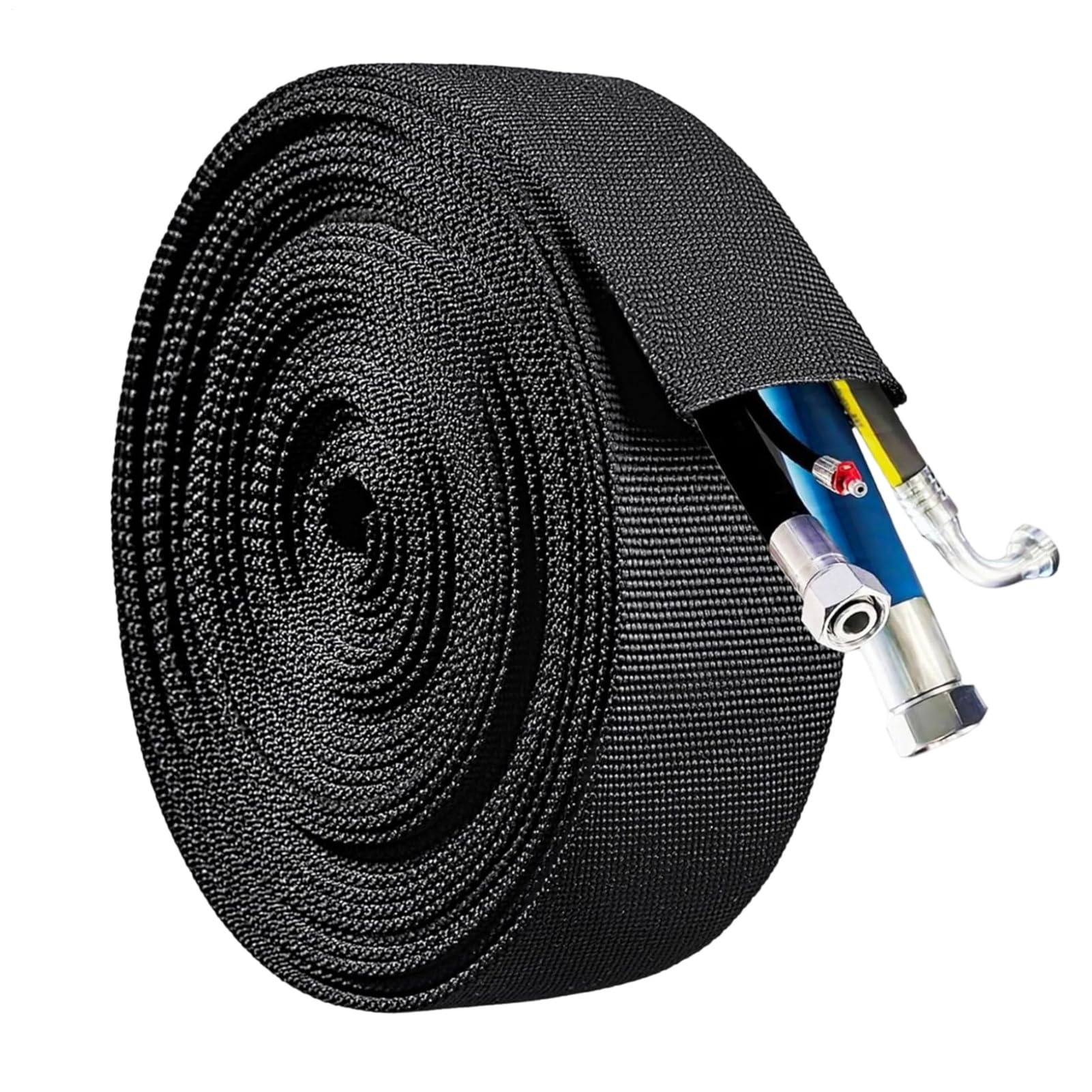Protector De Manguera Hidráulica De Nylon, Con Material Resistente Al Calor, Negro, Manga De La Manga De La Manguera Hidráulica De Nylon,De Cable De Envoltura Del Tubo, Instalación Fácil, Para