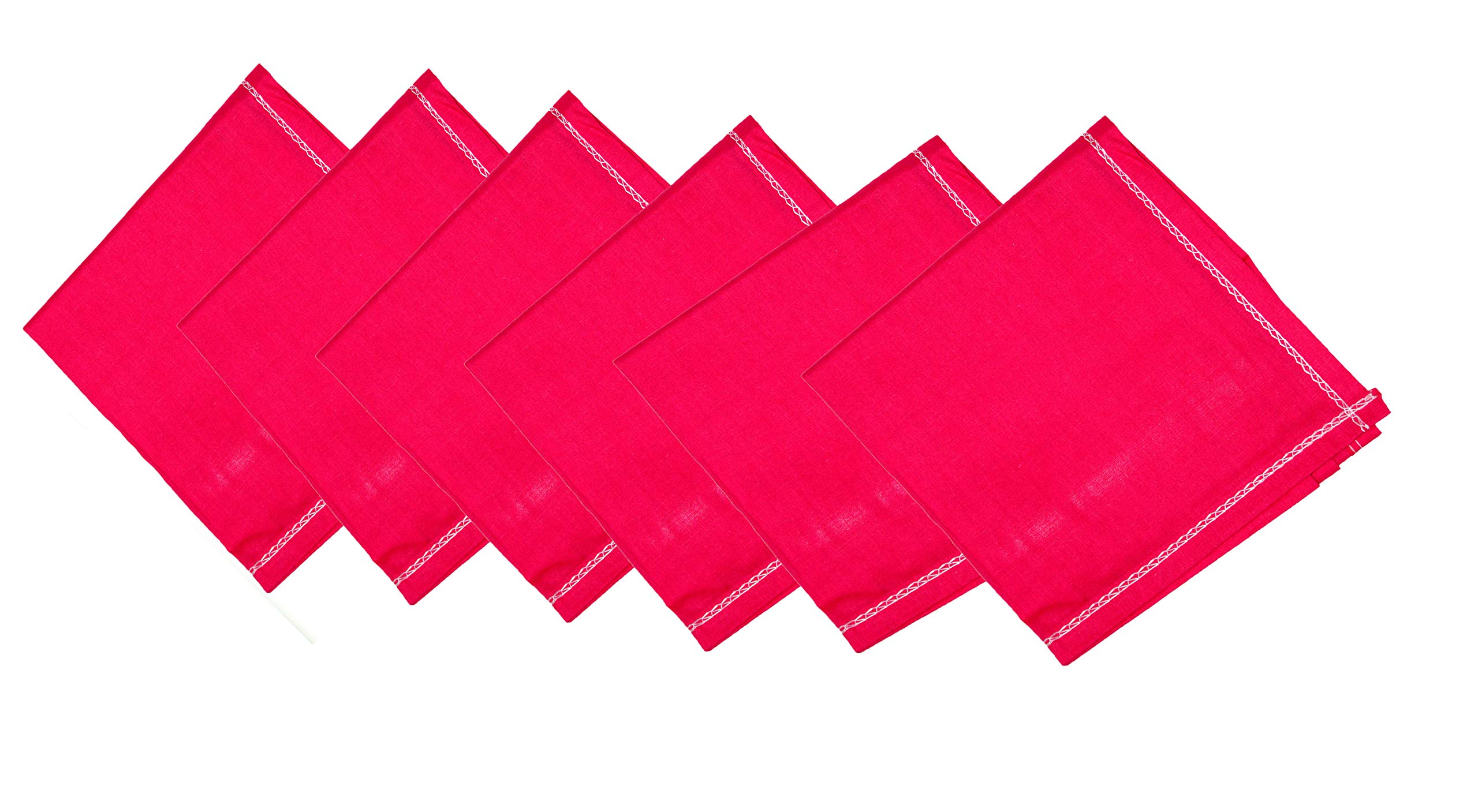 Men's Cotton Plain Pink Handkerchief, Pack of 6-image-37