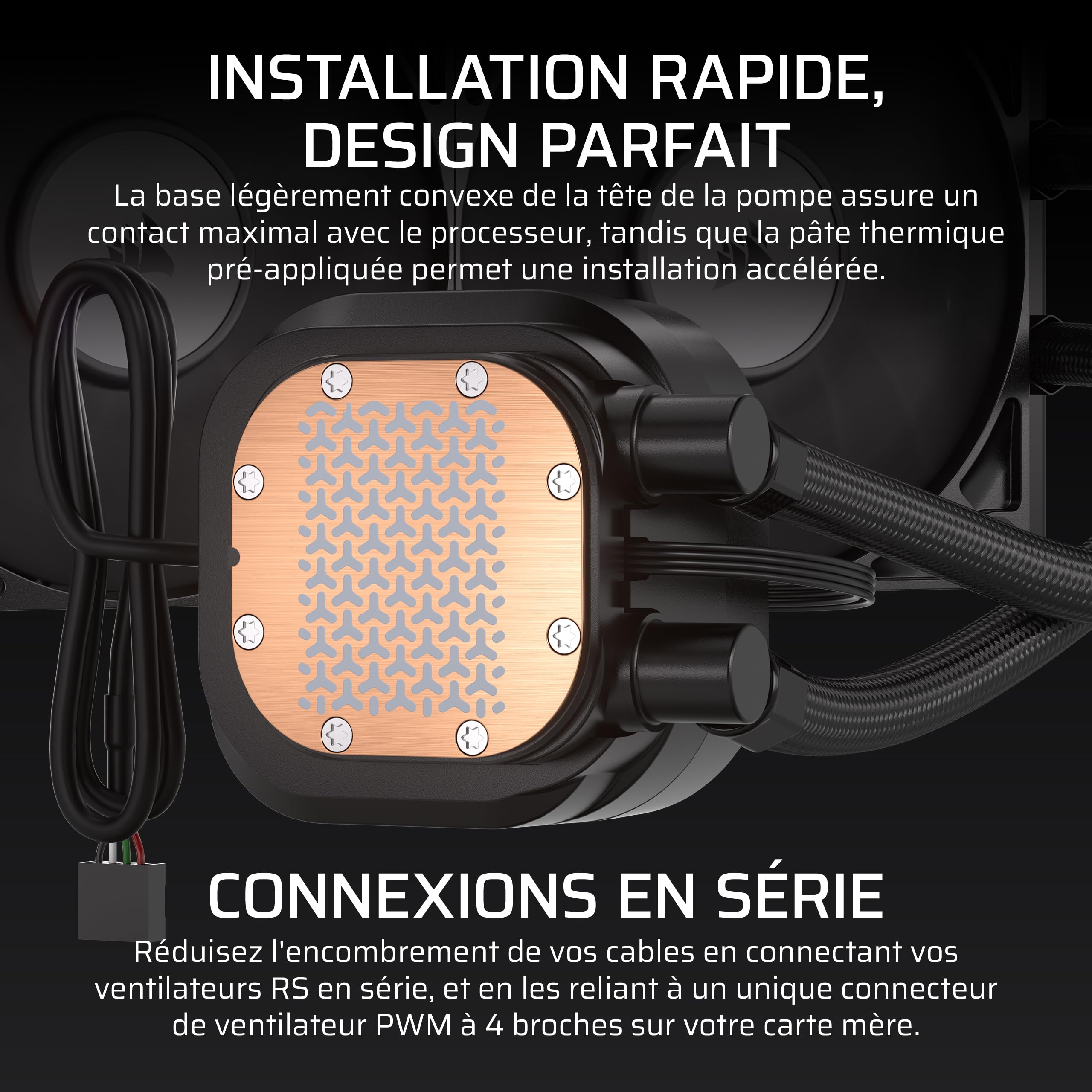 CORSAIR NAUTILUS 360 RS LCD AIO pour CPU, Inclus 3x RS120 – Noir | Ecran LCD IPS 5.3cm, Radiateur 360 mm, Intel LGA 1851/1700, AMD AM5/AM4, Connexions série simples
