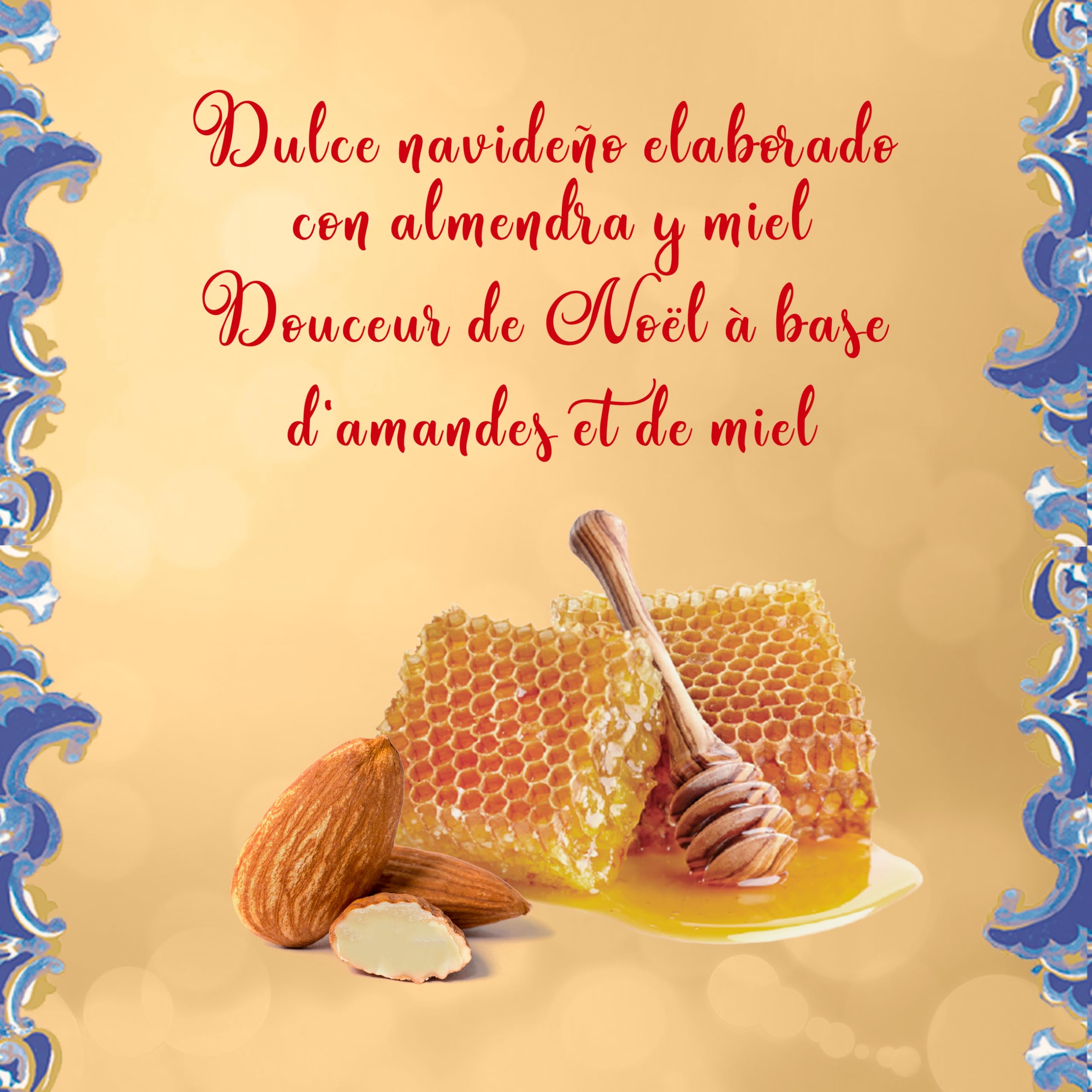 DOÑA JIMENA - Turrón Blando con Miel y Almendras, Textura Cremosa, Dulce Navideño de Receta Artesanal Calidad Extra, Turrón tradicional Sin Gluten 150 G