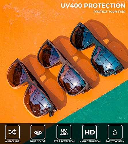 Miniatura 5 de KALIYADI Gafas de sol polarizadas para hombre, gafas de sol ligeras con protección UV para conducir, pescar y jugar golf