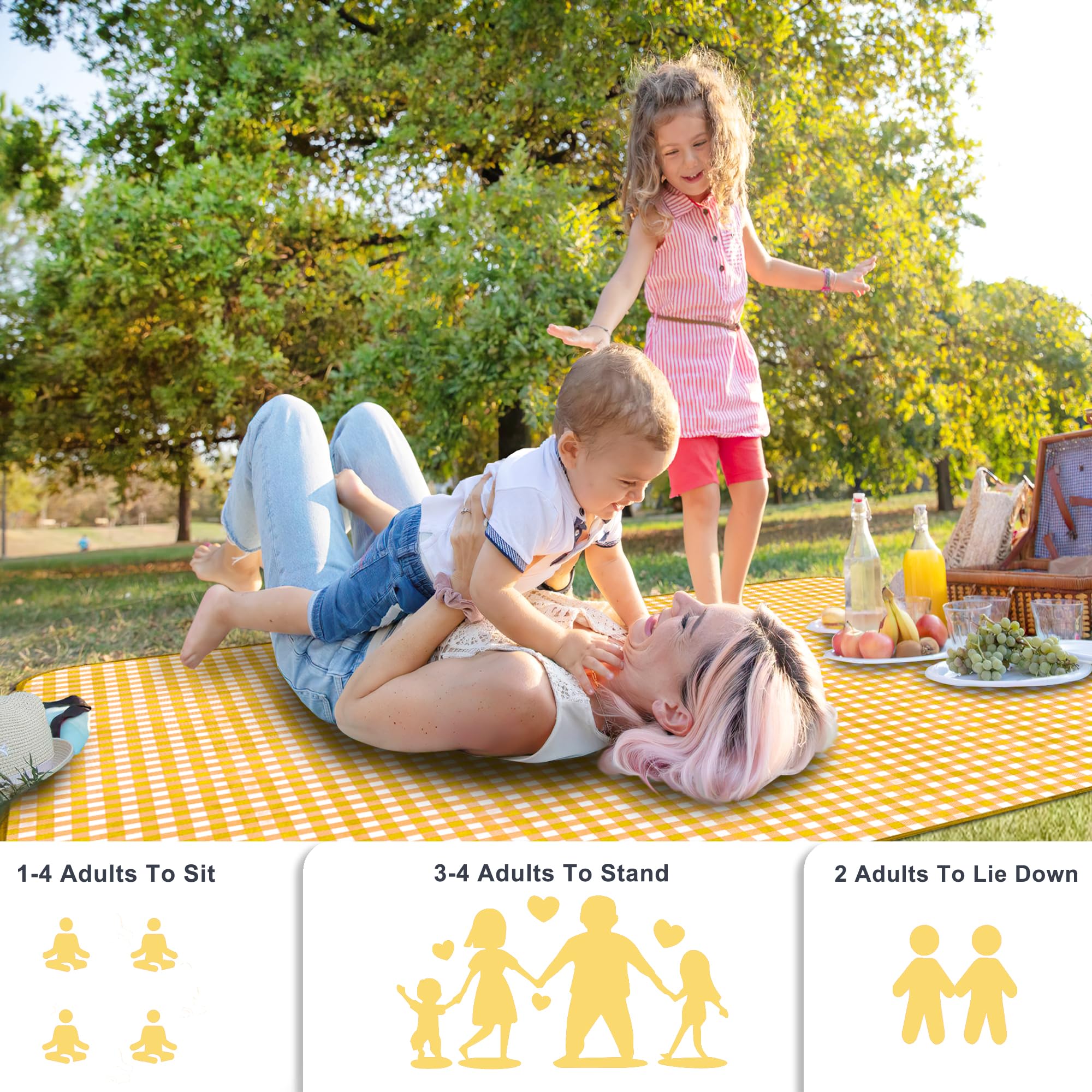 SAMSIER Outdoor Picnic Blankets Waterproof Foldable Sandproof - Image 3
