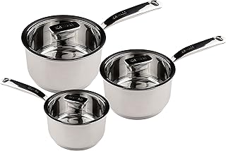 Zanussi Positano 3-częściowy zestaw rondel ze stali nierdzewnej, srebrny, 30 x 30 x 18 cm