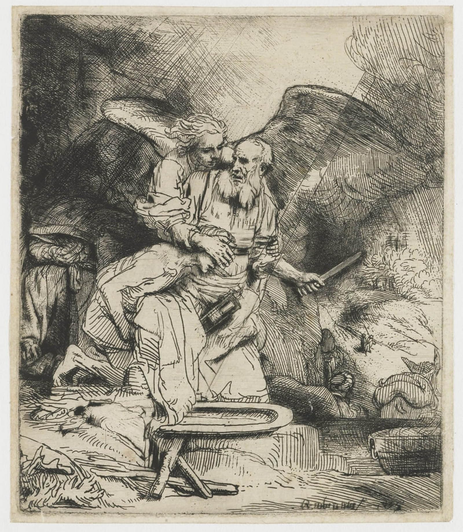 SERENDIPITP Retro Picture Poster Wall Art Pictures Painting Abraham's sacrifice by Rembrandt van Rijn Wall Art Canvas Print for Wall Decor 60x90cm