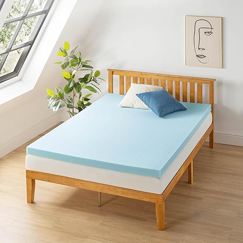 Miniatura 2 de Best Price Mattress - Sobrecolchón de espuma viscoelástica ventilada de 3 pulgadas con infusión de gel refrescante, certificado CertiPUR-US