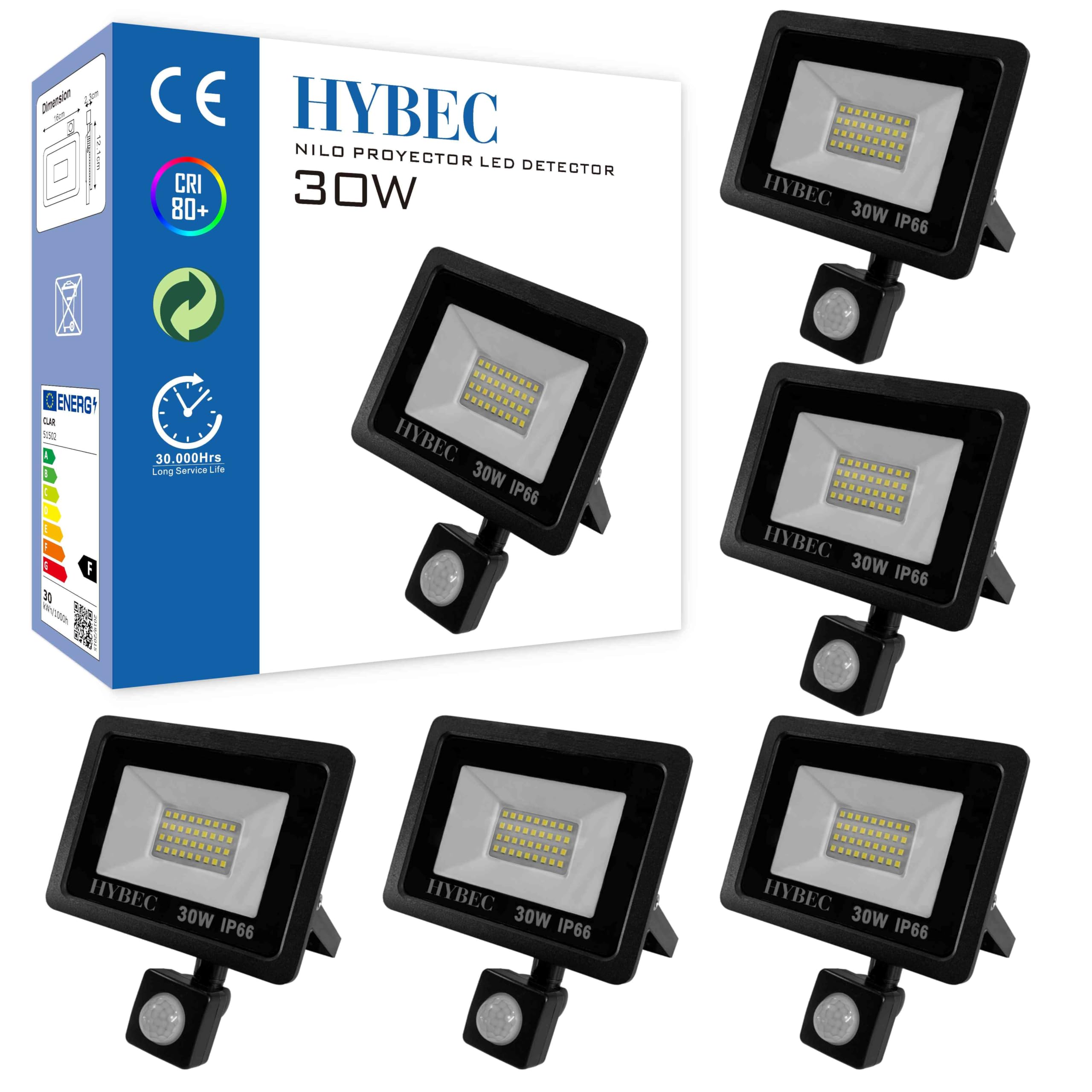 CLAR- Led Strahler Mit Bewegungsmelder Außen, Led Aussenleuchte Mit Bewegungsmelder, 30W (Pack 5)