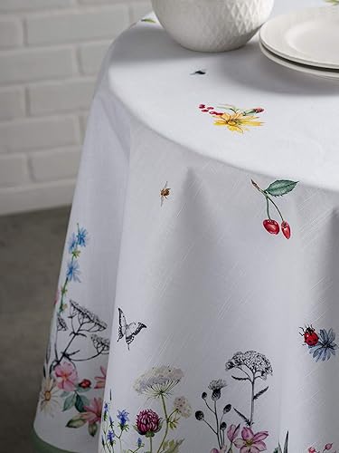 Miniatura 3 de Mantel Maison d' Hermine Faïence, 100 % de algodón, para cocina, comedor, decoración de mesa, fiestas, bodas, primavera y verano