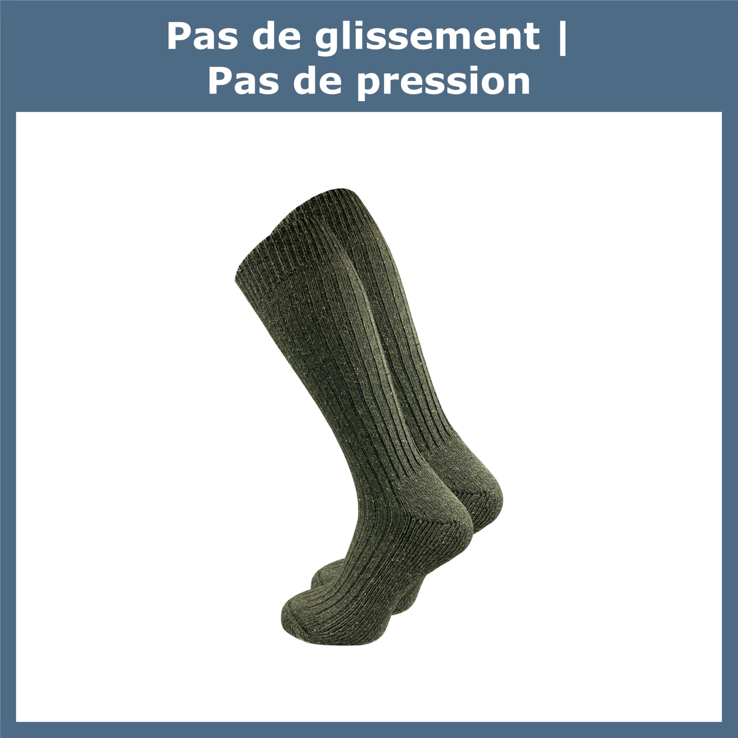 GAWILO Chaussettes militaires hautes homme (4 paires) – Chaussettes de chasse & armée – Longues & vertes