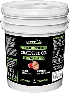 Sponsored Ad - GreenIVe - Grape Seed Oil - 100% Pure Cold Pressed Grape Seed Oil - Exclusively on Amazon (640 Ounce (5 Gal...
