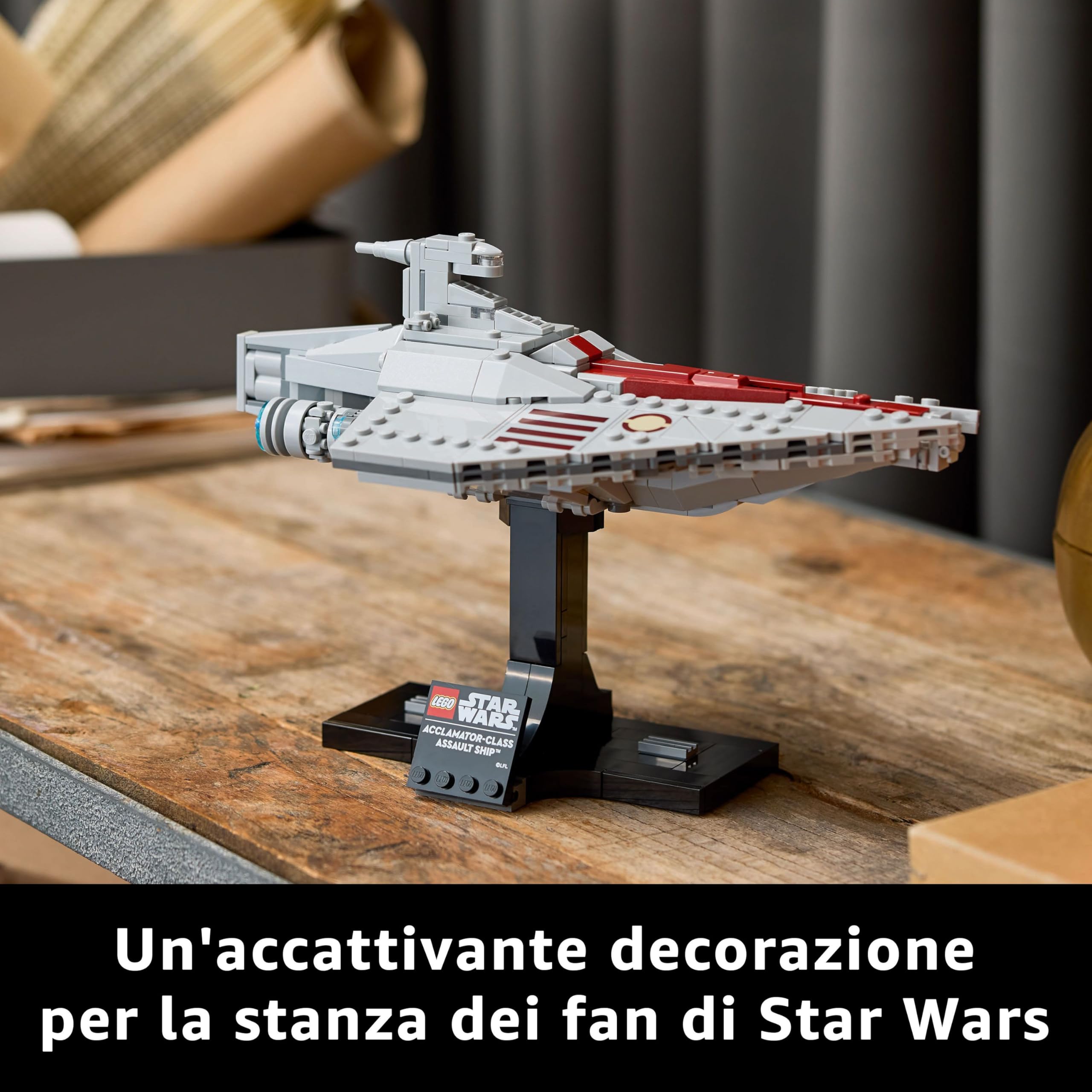 LEGO Star Wars 75404 Nave d'Assalto Classe Acclamator, Modellino da Costruire di Astronave da Collezione con Supporto, Idea Regalo di Compleanno per Adulti, Uomo, Donna e Fan dell'Attacco dei Cloni