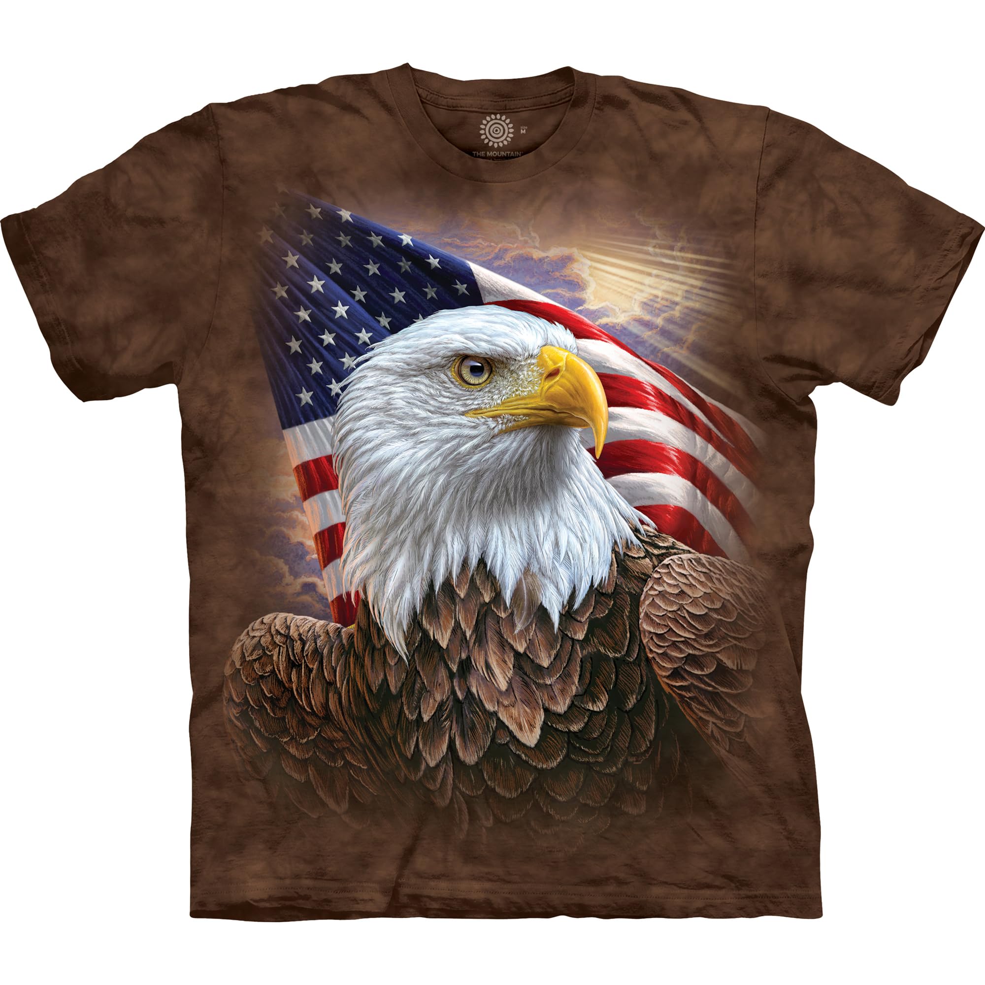 The Mountain Unisex-Adult mens104848Independence Eagle T-Shirt Short Sleeves T-Shirt - Brown - Large
