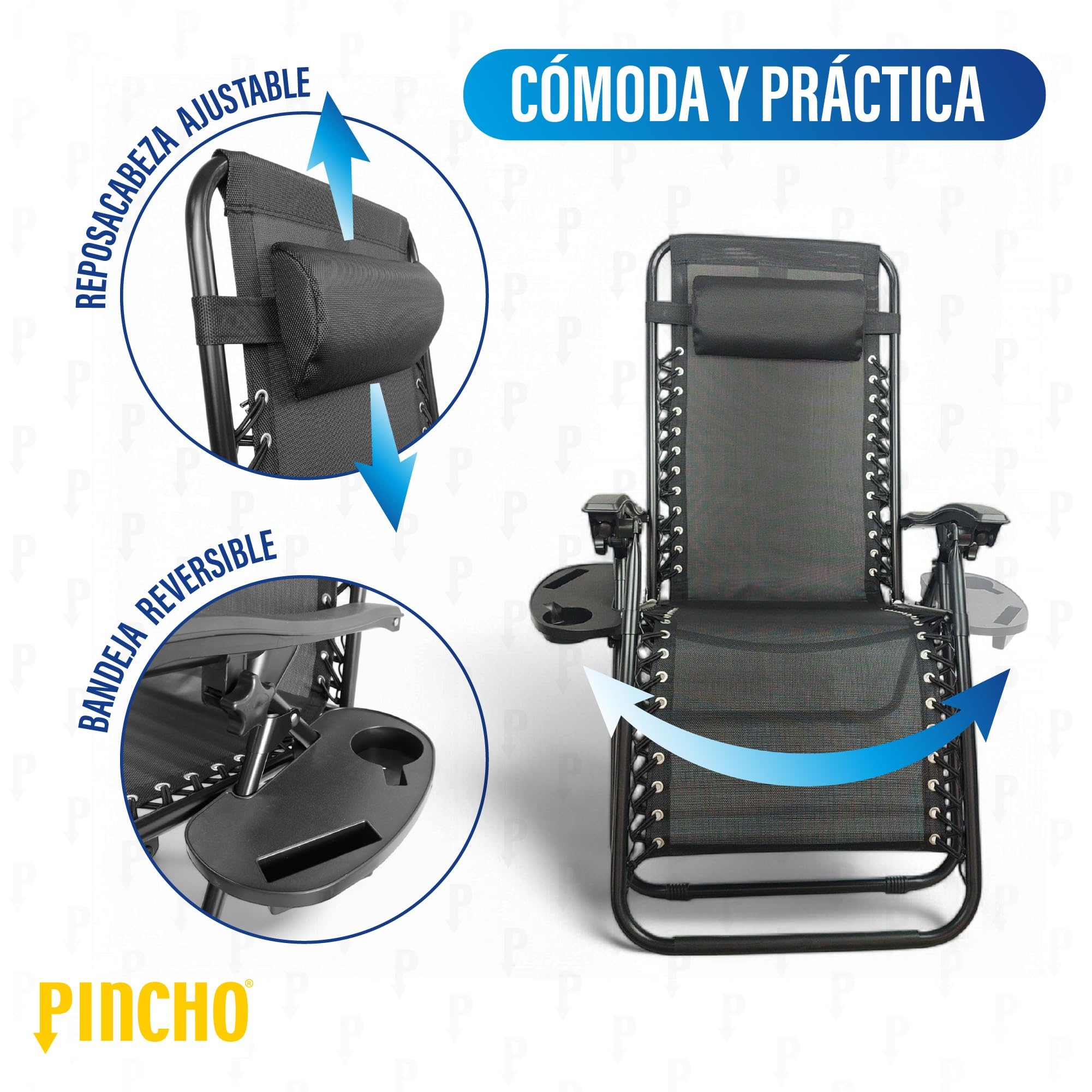 Pincho Tumbona Jardin Exterior Plegable de Gravedad Cero - Pack 2 Sillas Reclinables o Hamacas para Playa, Terraza y Camping con Portavasos, Ligeras y Cómodas (Beige)
