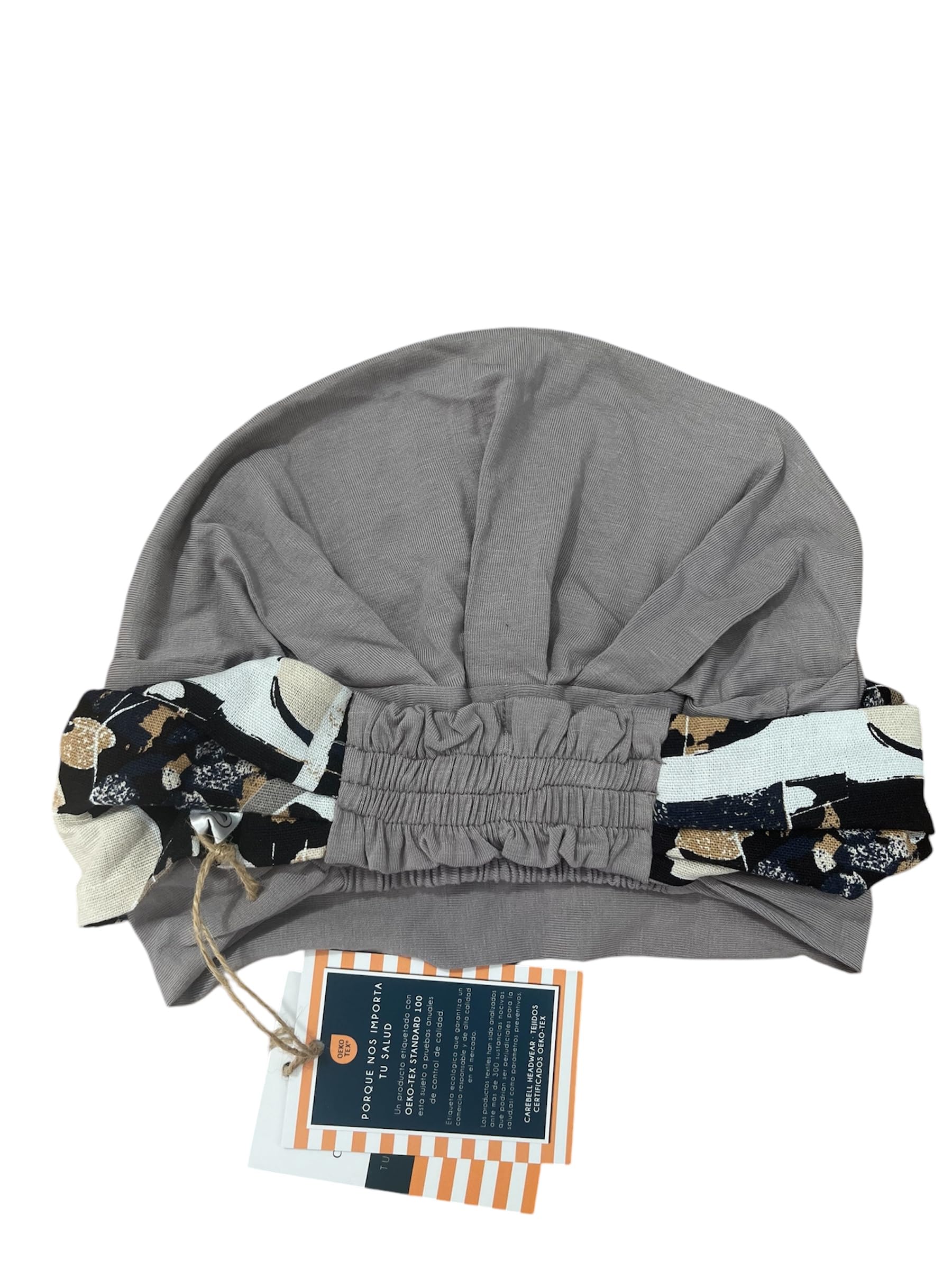 CAREBELL Turbante oncológico Modelo Elegance – diseño Black Abstract en bambú Suave y Transpirable, cómodo y Apto para Pieles sensibles