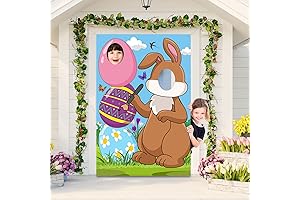 Holiday Cheers Easter Bunny Photo Door Banner Large Fabric Happy Easter Photo...