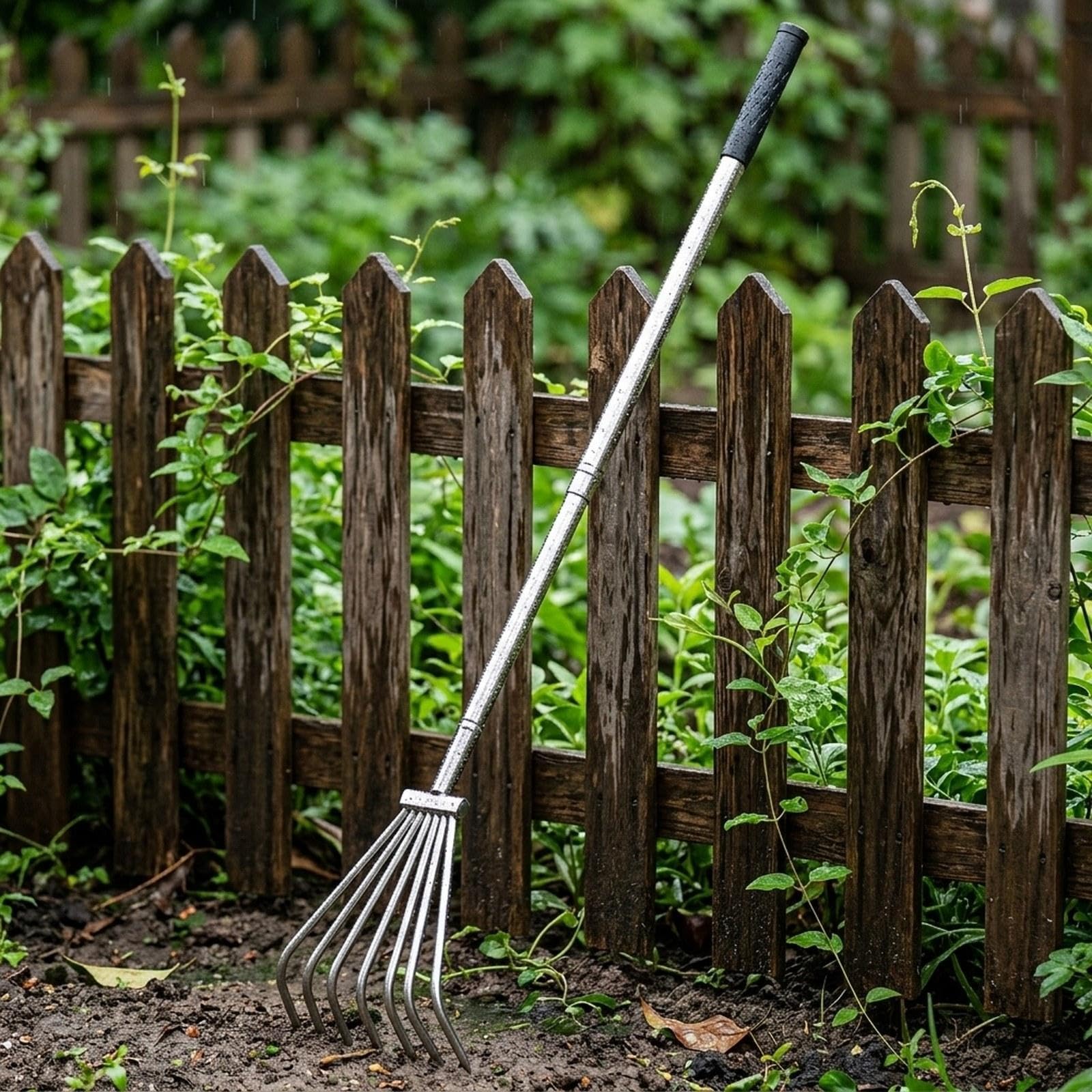 Sharplace Râteau à de jardin robuste, design ergonomique et polyvalent, en acier inoxydable pour ramasser les débris en profondeur et les feuilles, 3 et 7 Dents